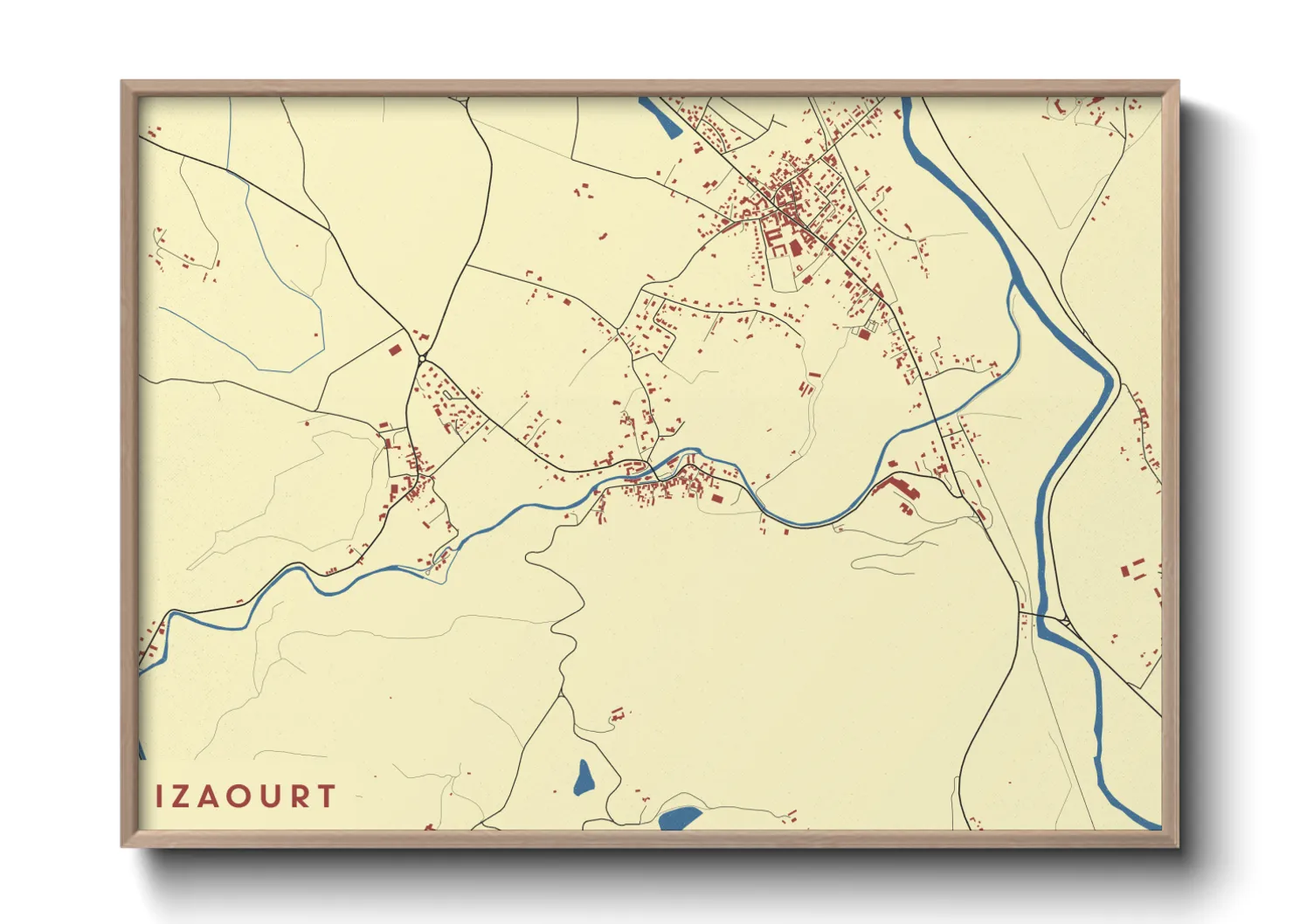 Une affiche de carte sur Izaourt