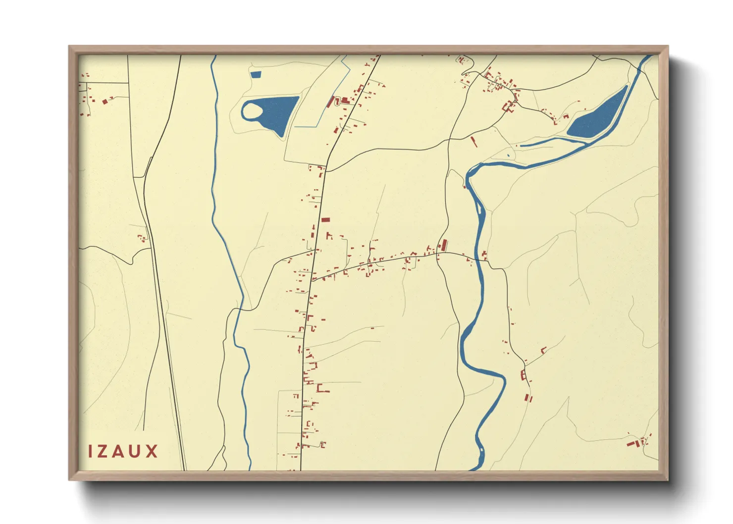 Une affiche de carte sur Izaux