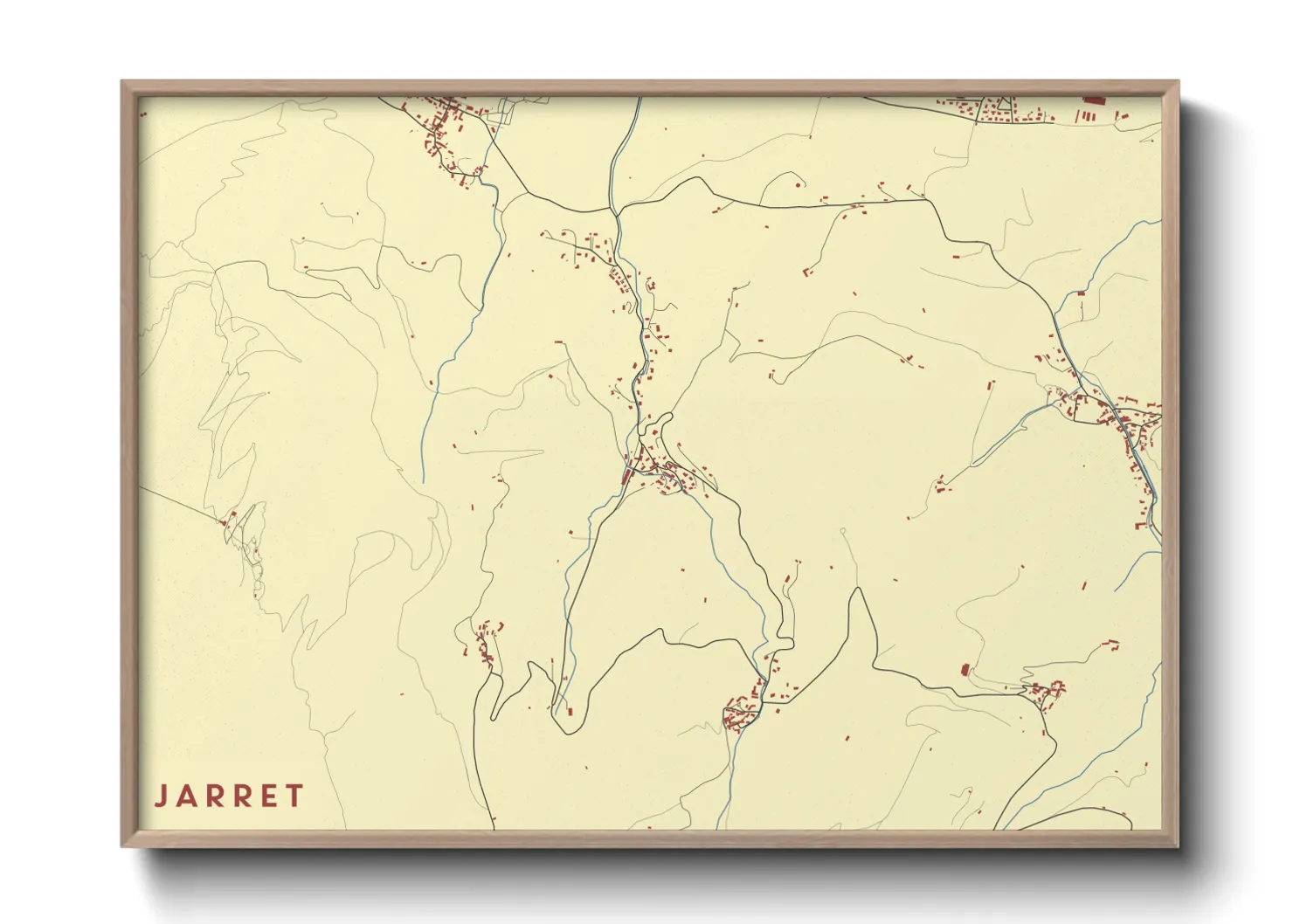 Une affiche de carte sur Jarret