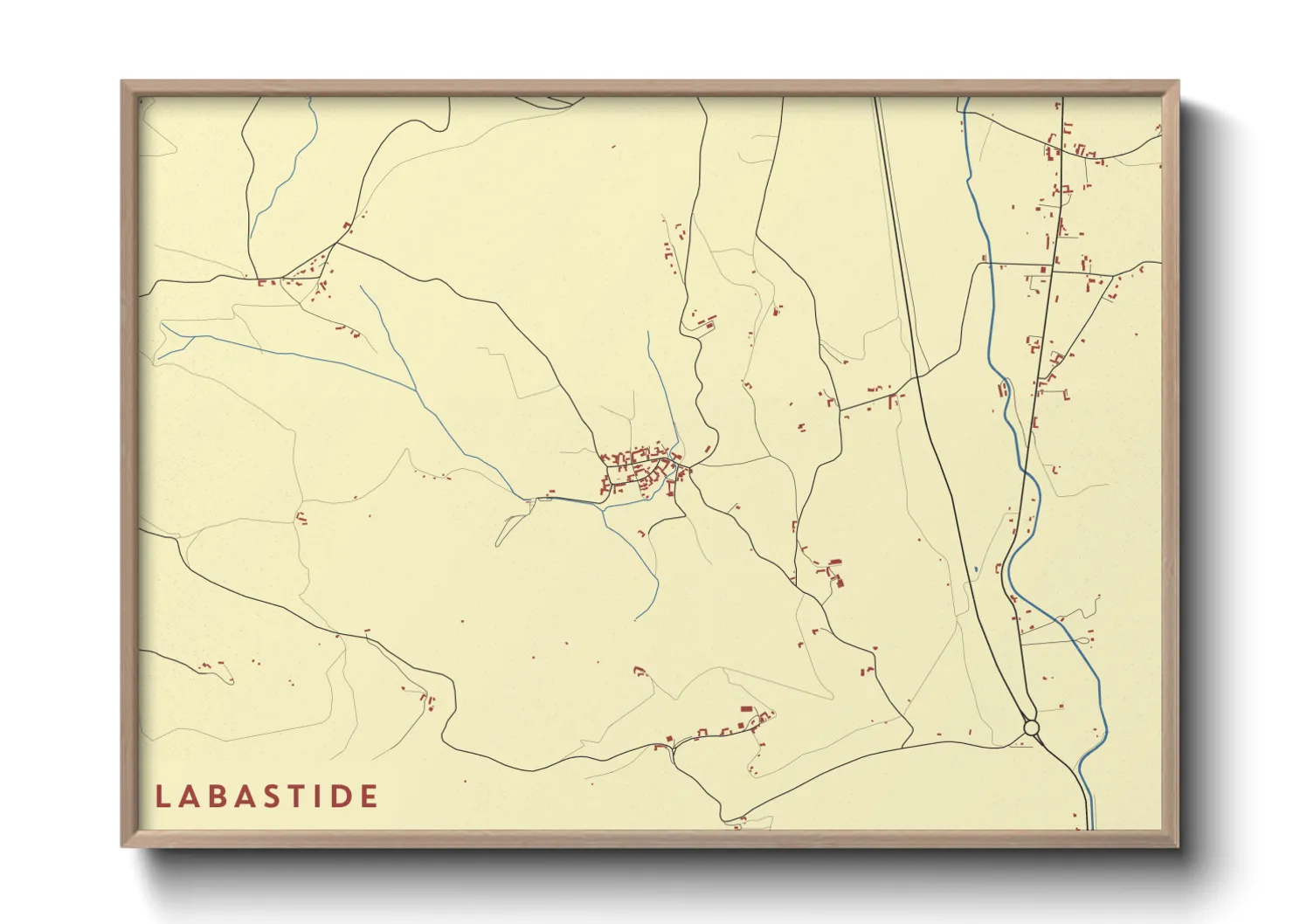 Une affiche de carte sur Labastide