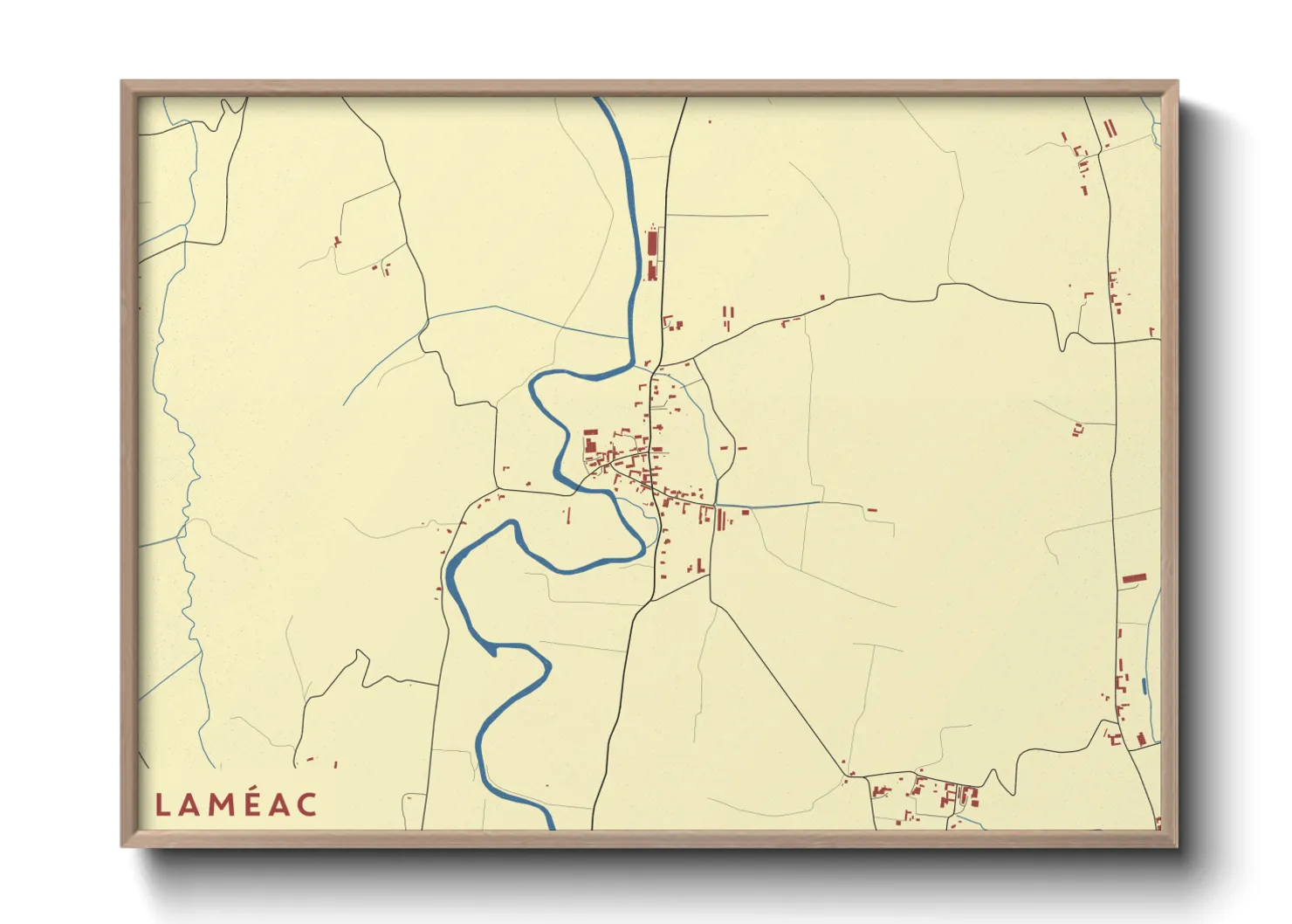 Une affiche de carte sur Laméac