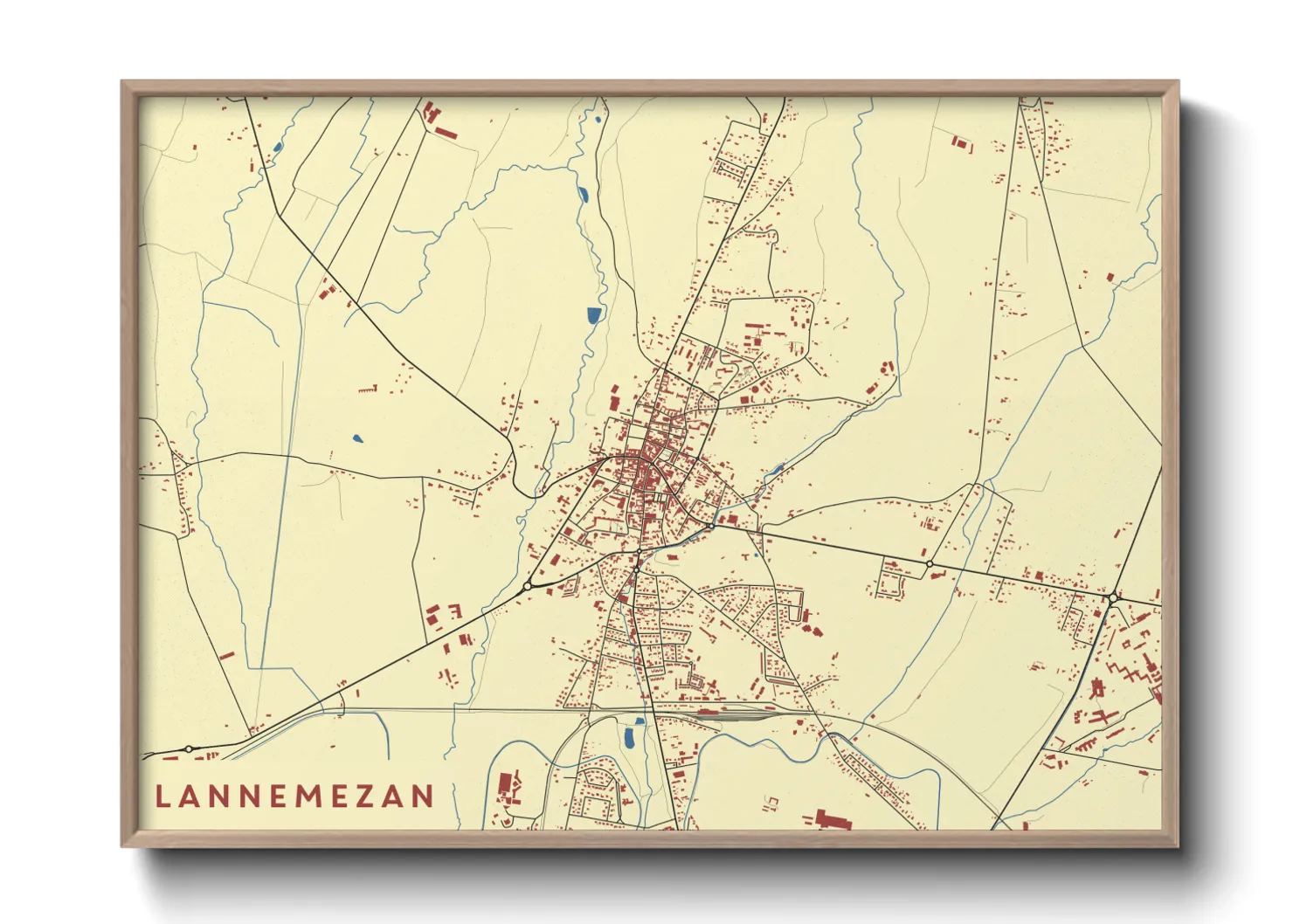 Une affiche de carte sur Lannemezan