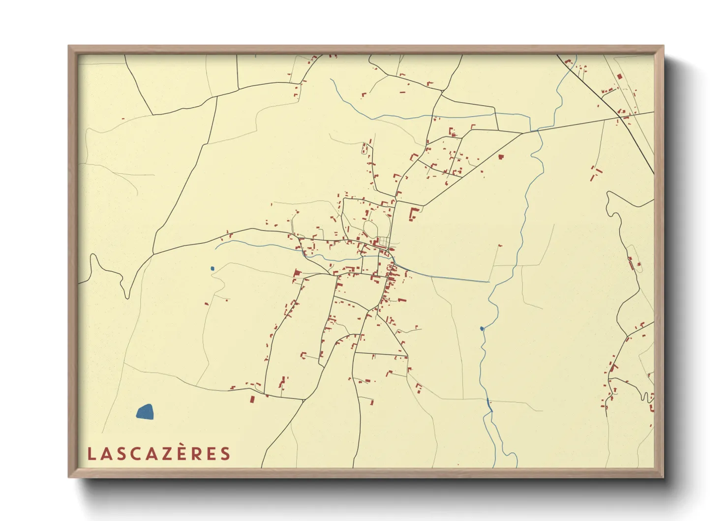 Une affiche de carte sur Lascazères