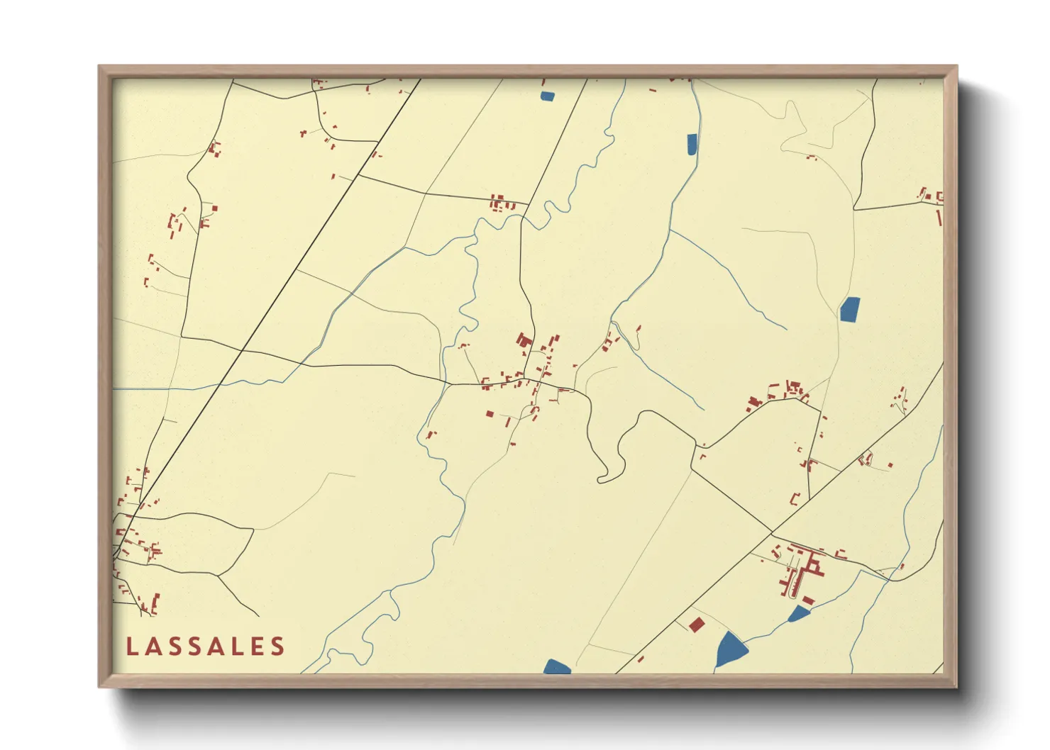 Une affiche de carte sur Lassales