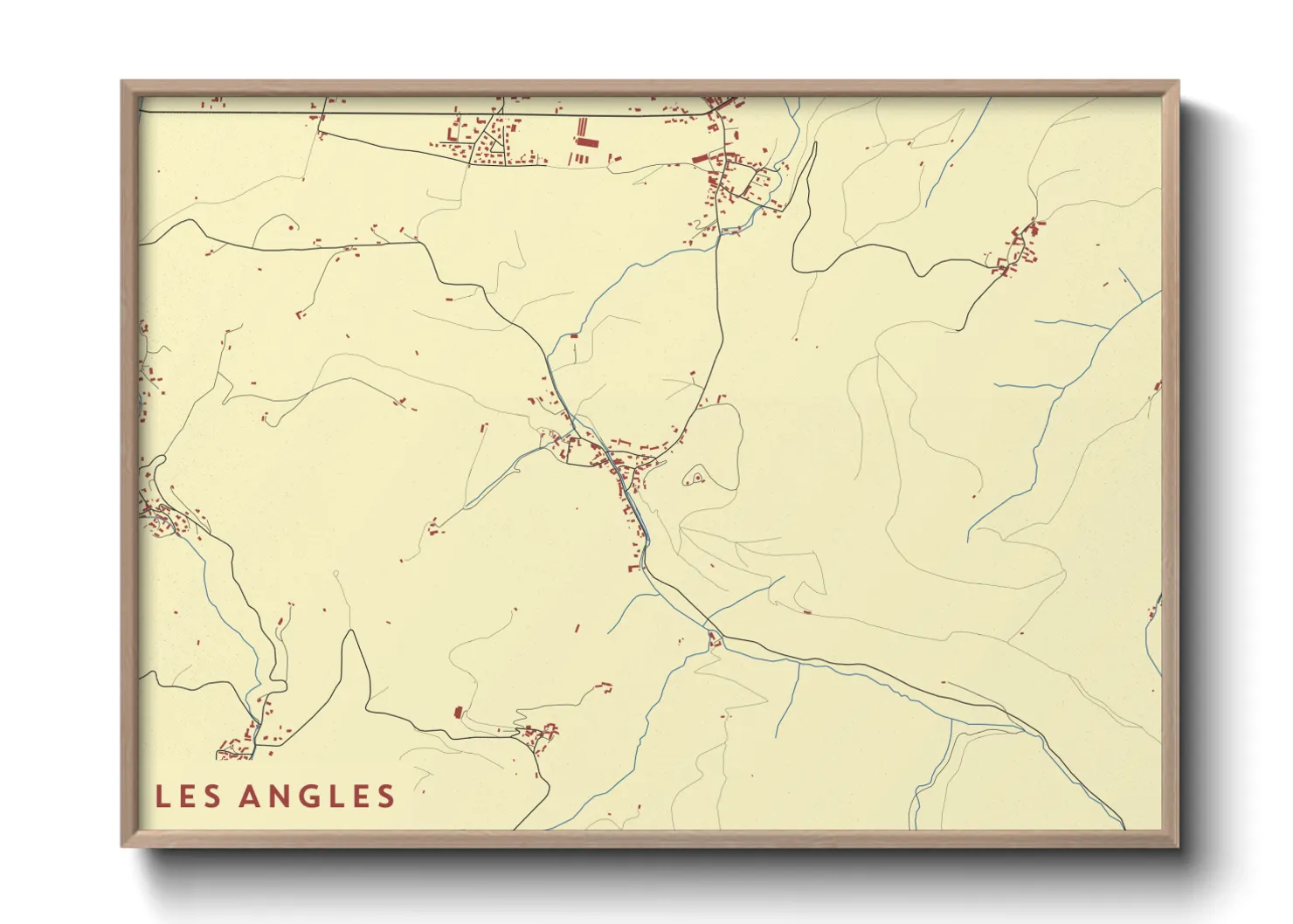 Une affiche de carte sur Les Angles