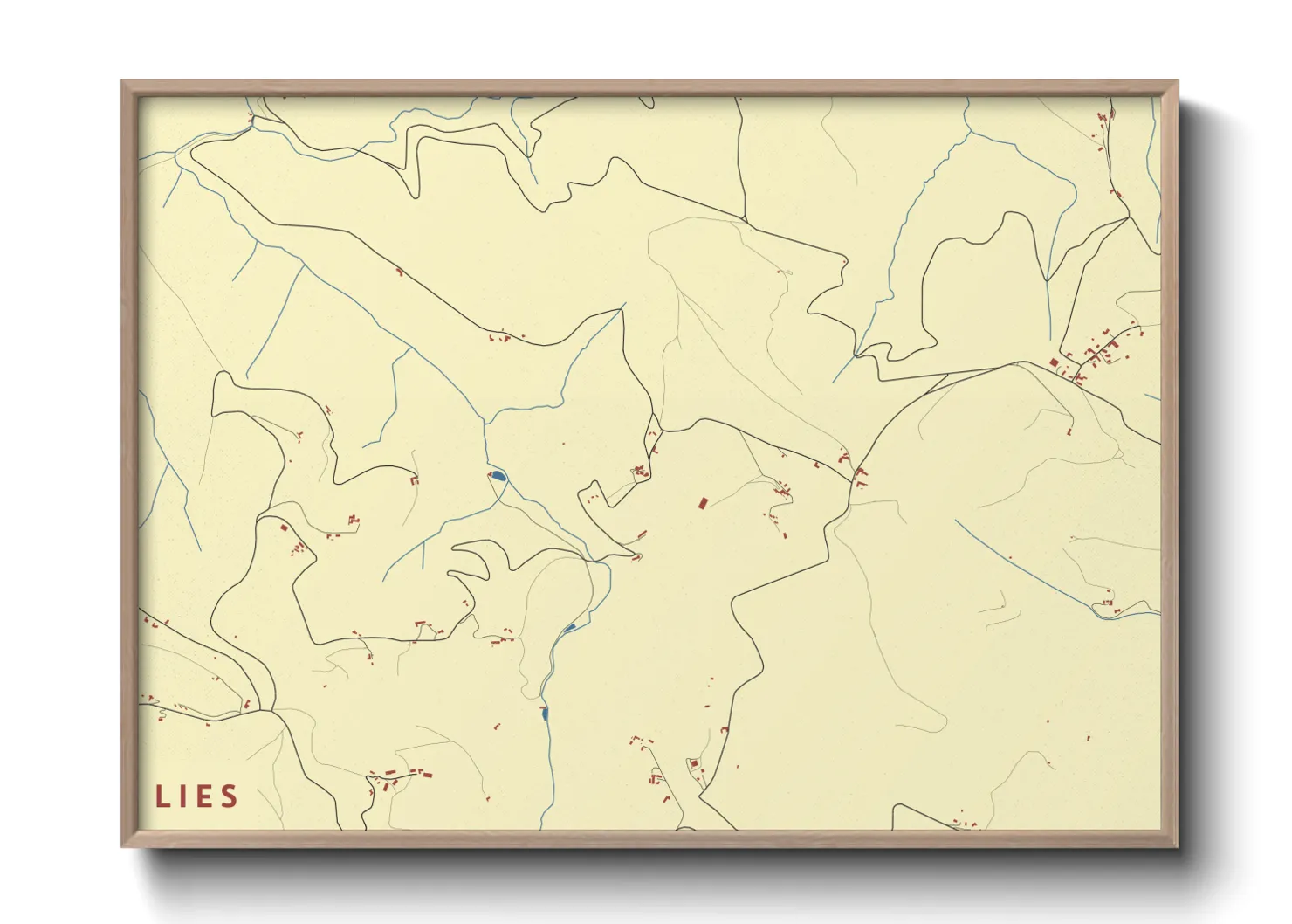 Une affiche de carte sur Lies