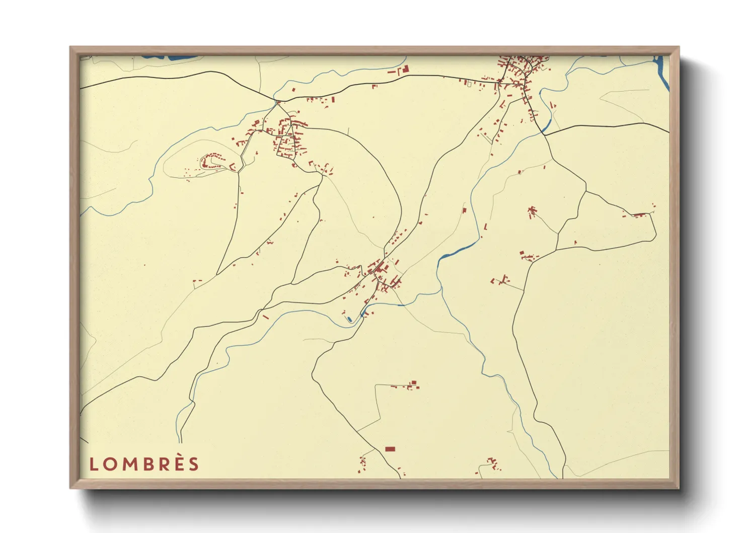 Une affiche de carte sur Lombrès