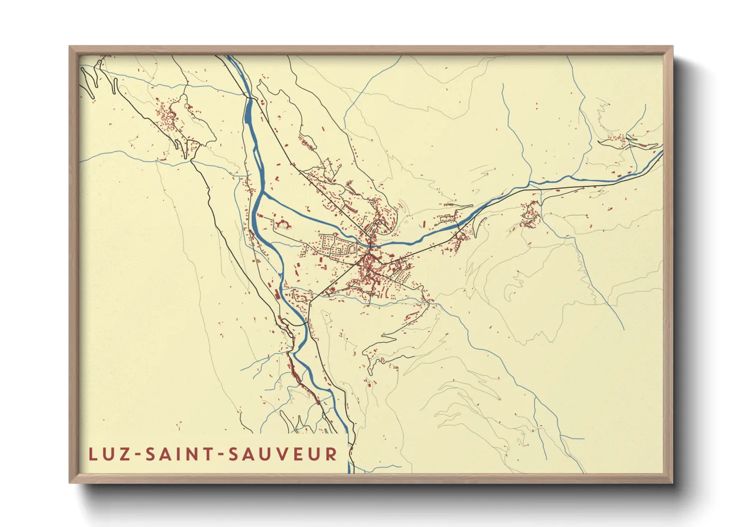 Une affiche de carte sur Luz-Saint-Sauveur