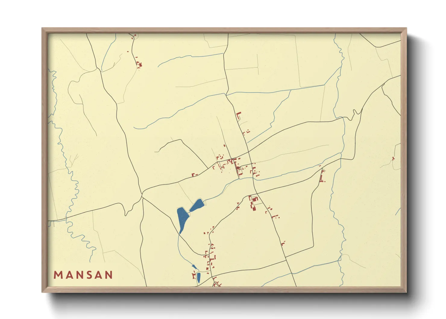 Une affiche de carte sur Mansan