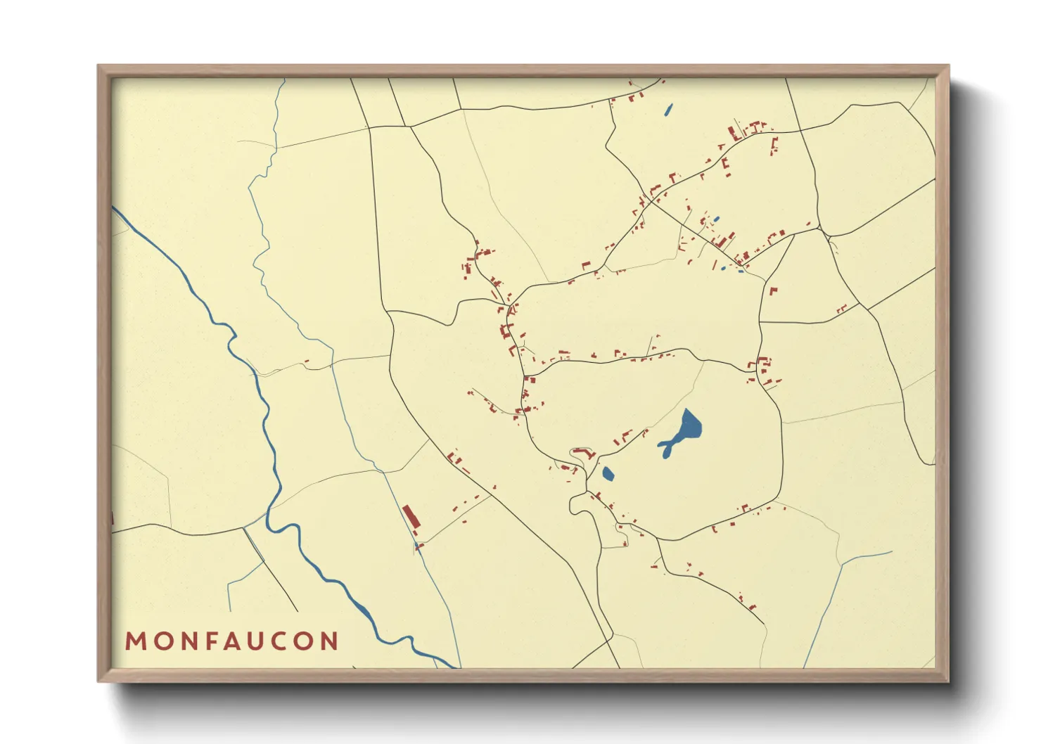 Une affiche de carte sur Monfaucon