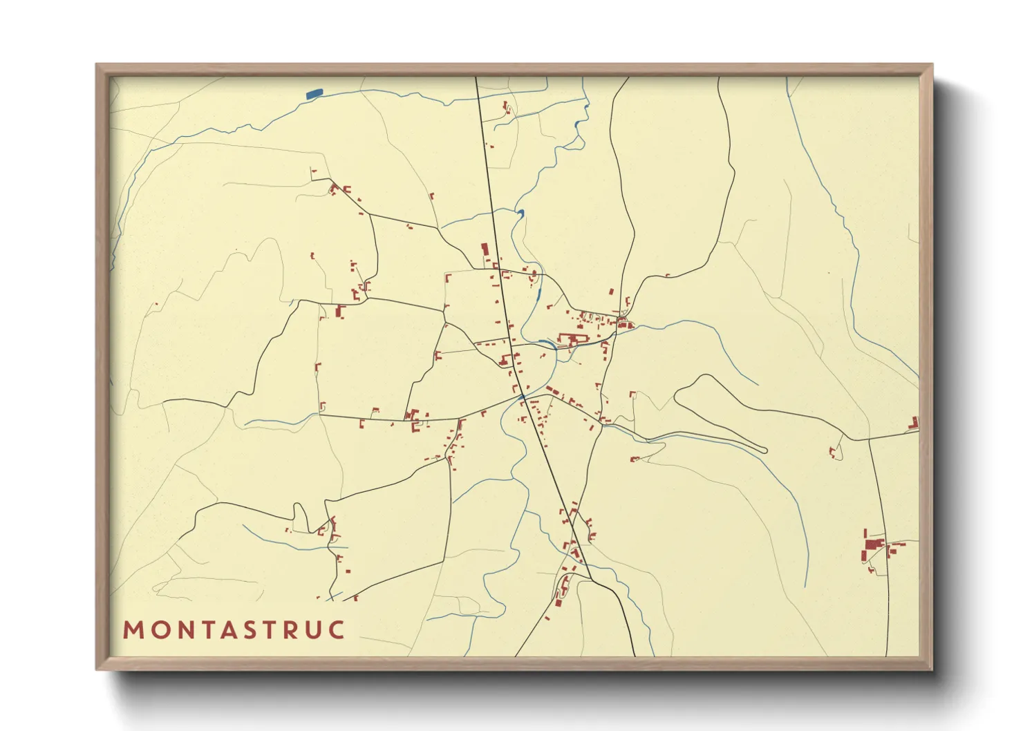 Une affiche de carte sur Montastruc