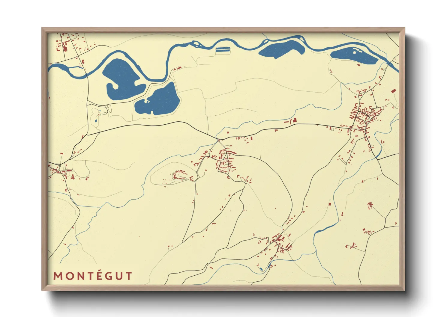 Une affiche de carte sur Montégut