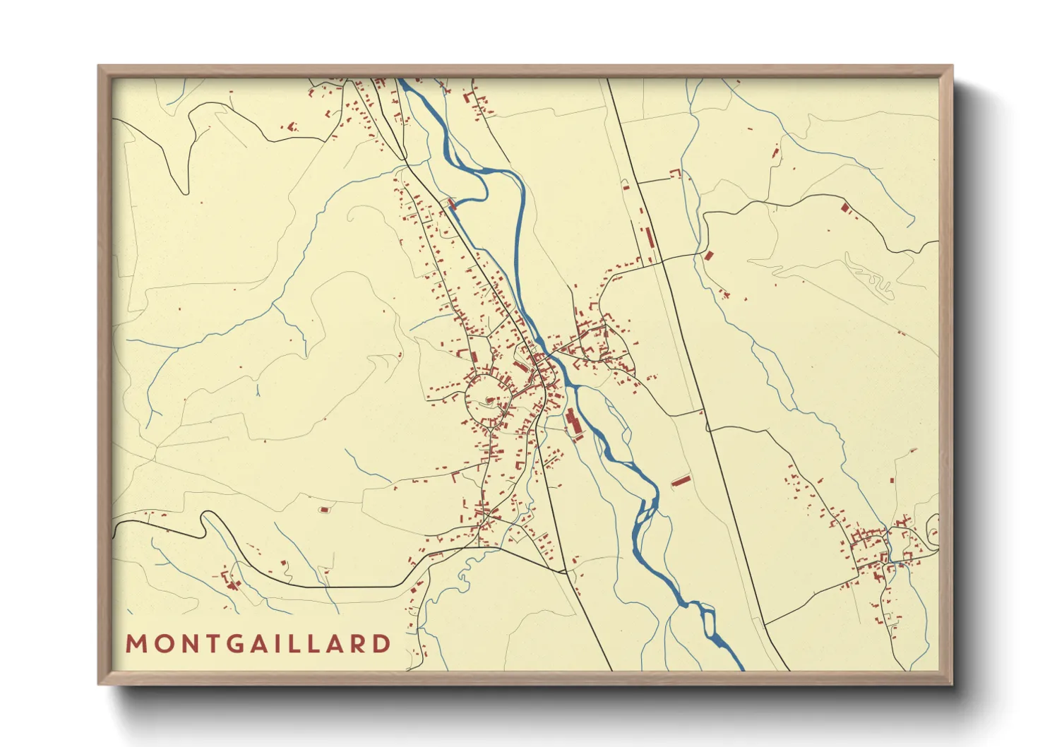 Une affiche de carte sur Montgaillard