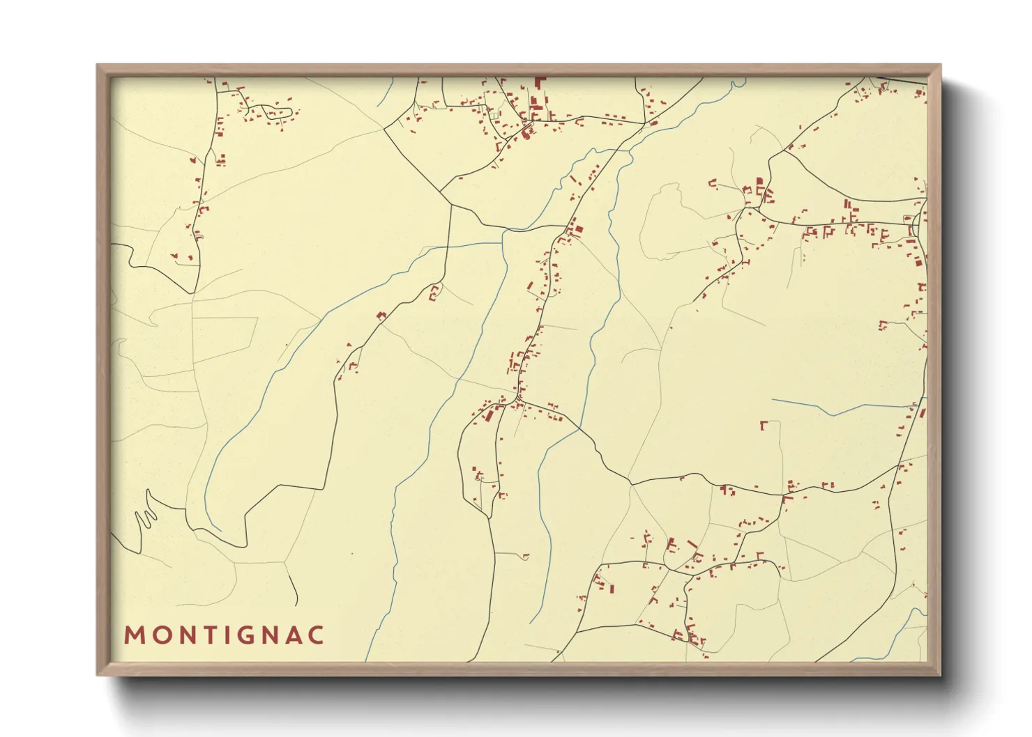 Une affiche de carte sur Montignac