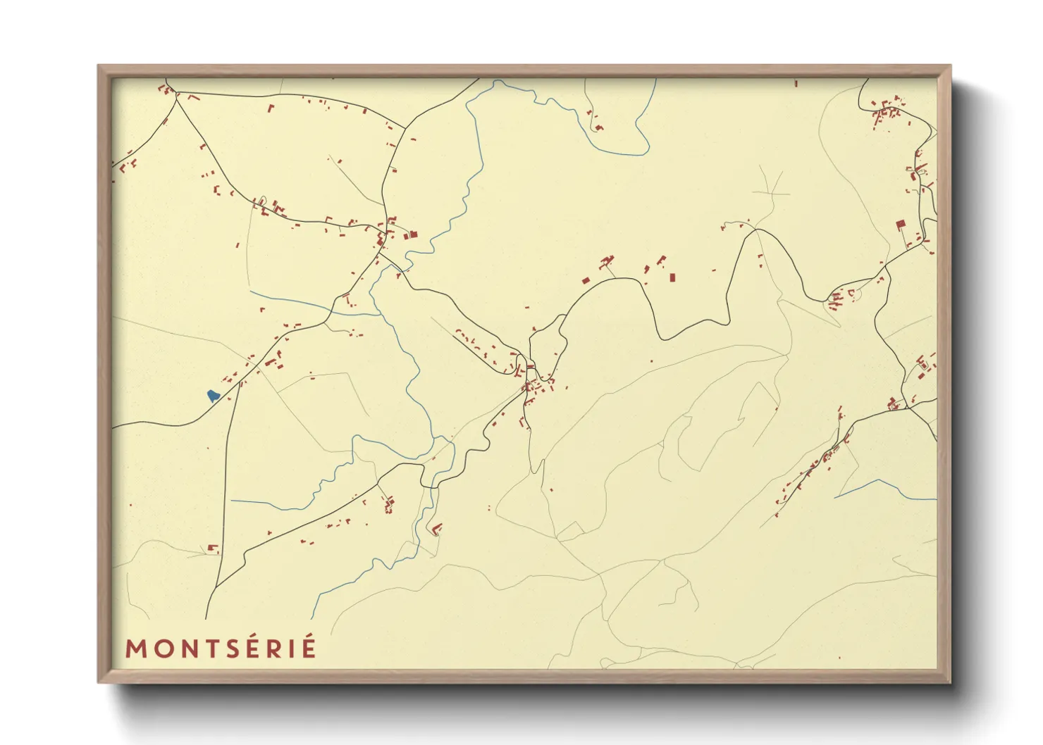 Une affiche de carte sur Montsérié