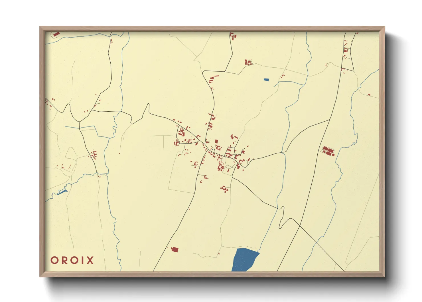 Une affiche de carte sur Oroix