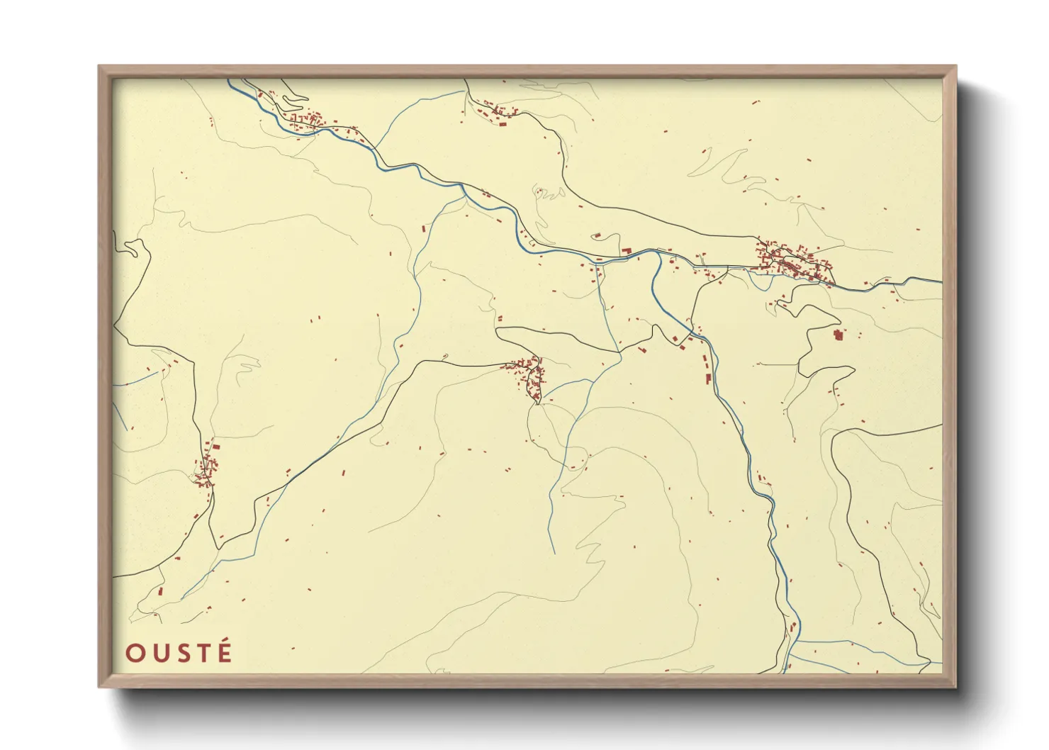 Une affiche de carte sur Ousté