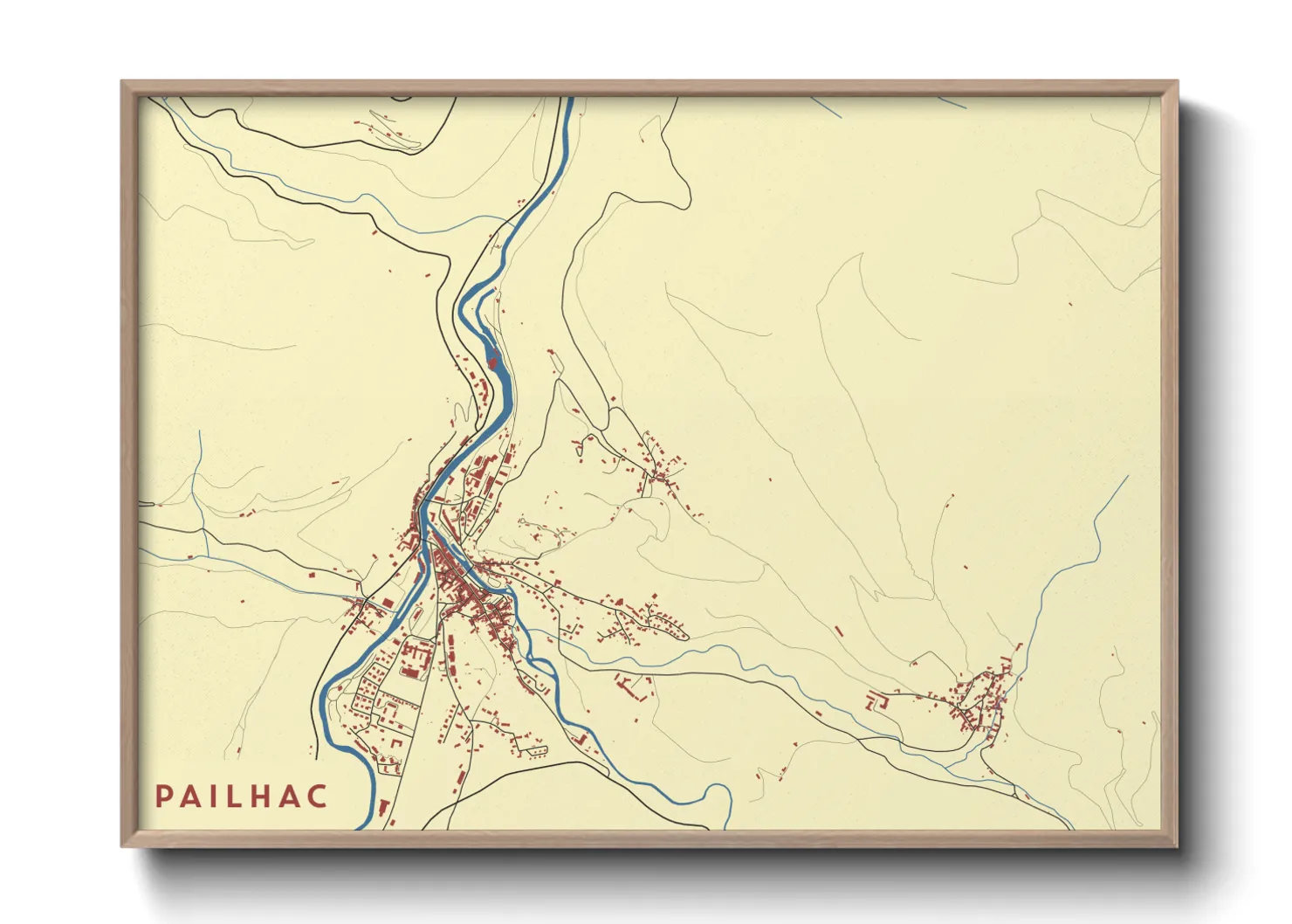 Une affiche de carte sur Pailhac
