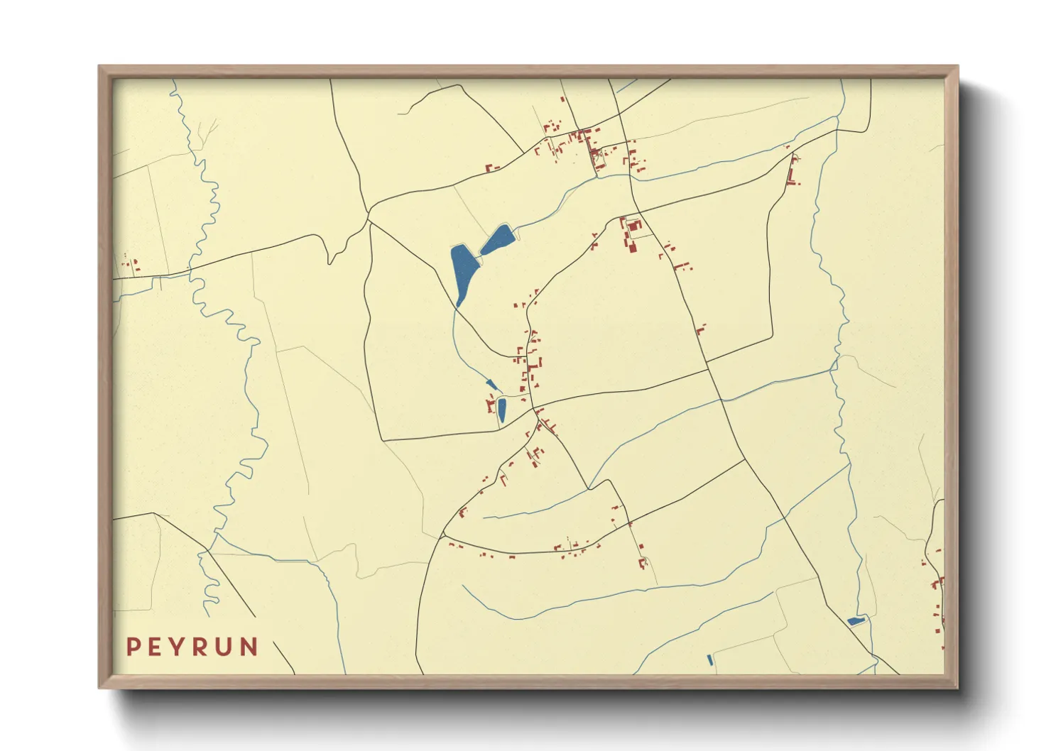Une affiche de carte sur Peyrun