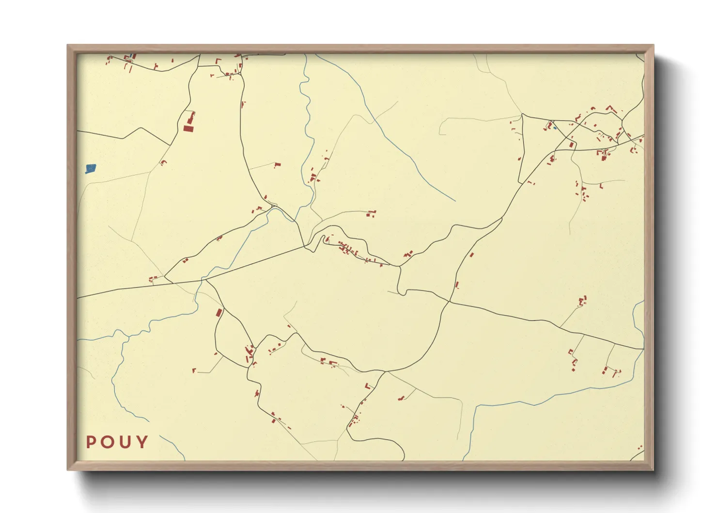 Une affiche de carte sur Pouy