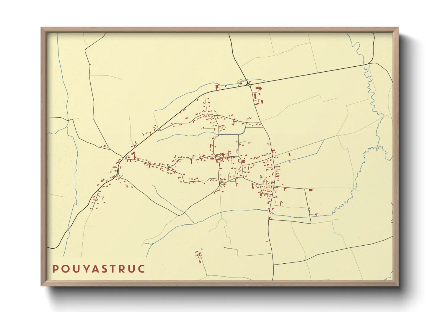 Une affiche de carte sur Pouyastruc