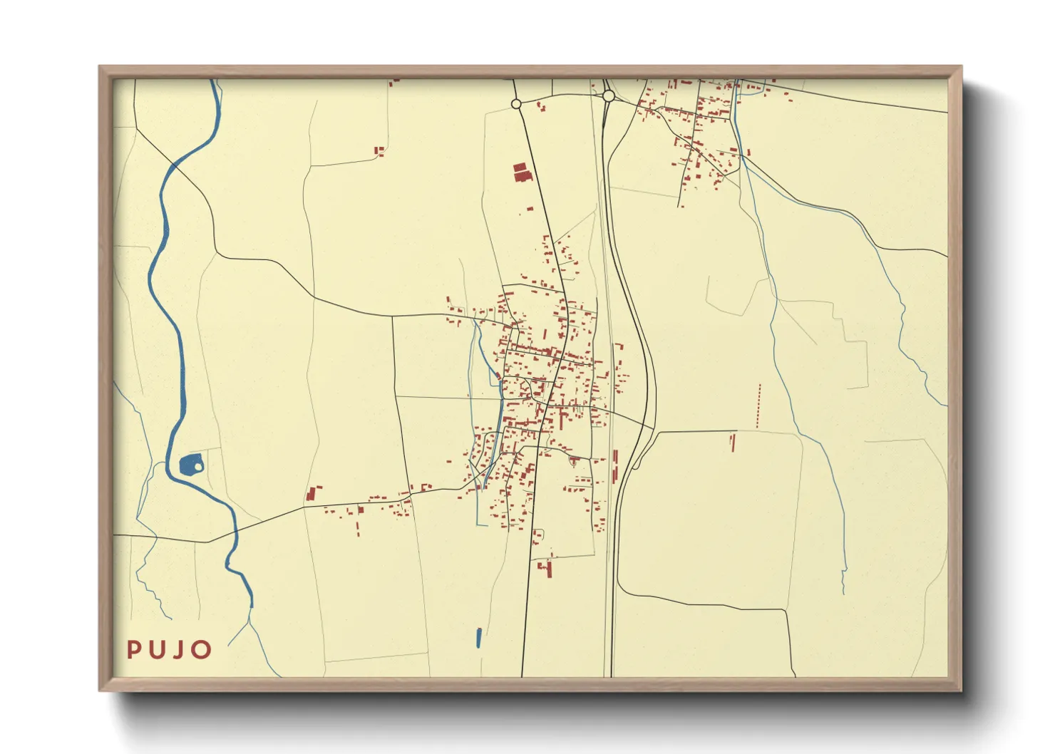 Une affiche de carte sur Pujo