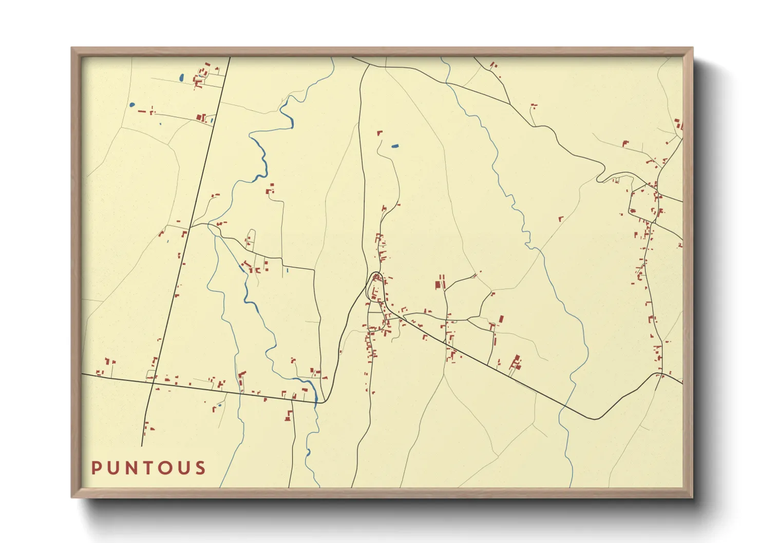 Une affiche de carte sur Puntous