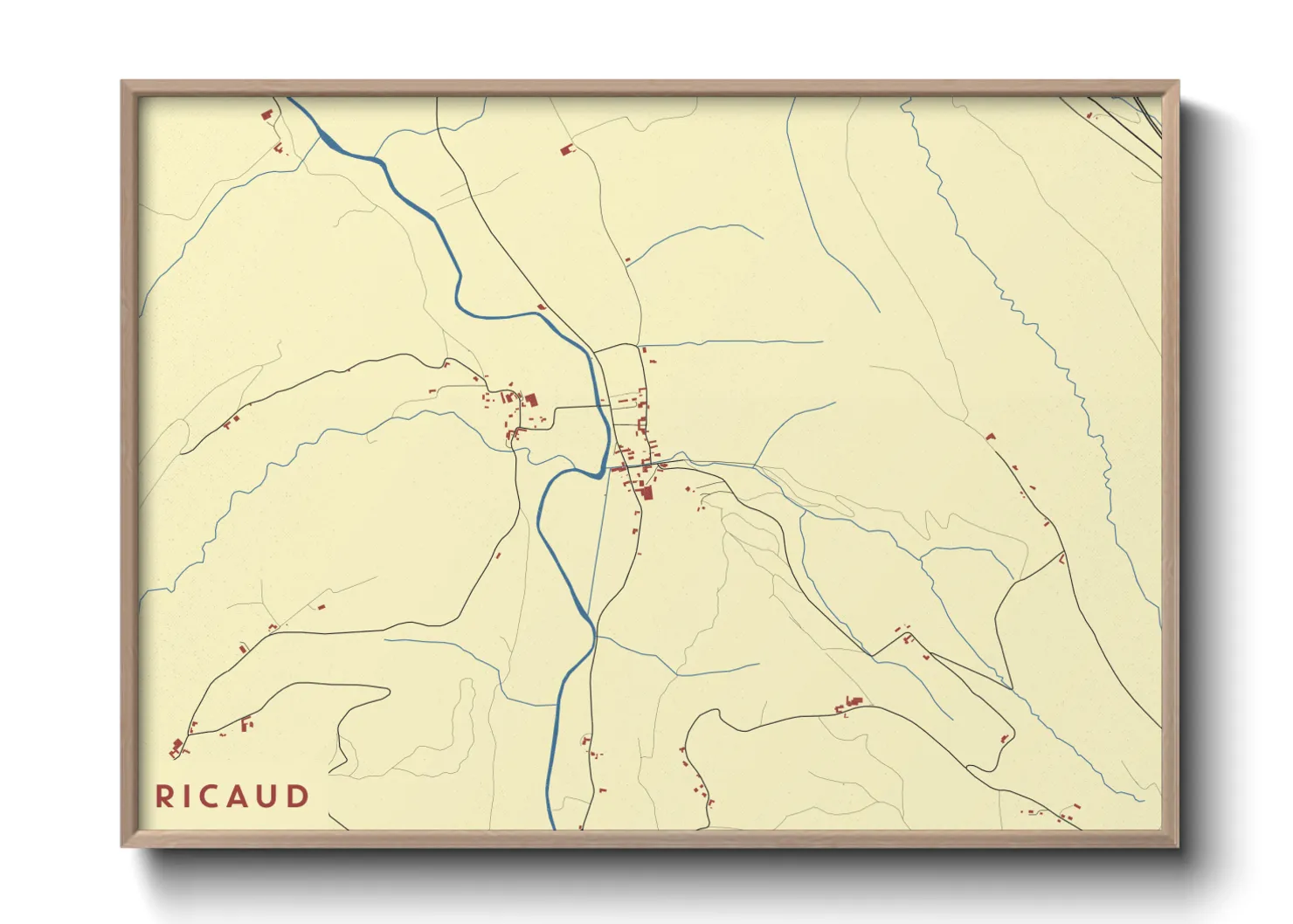 Une affiche de carte sur Ricaud