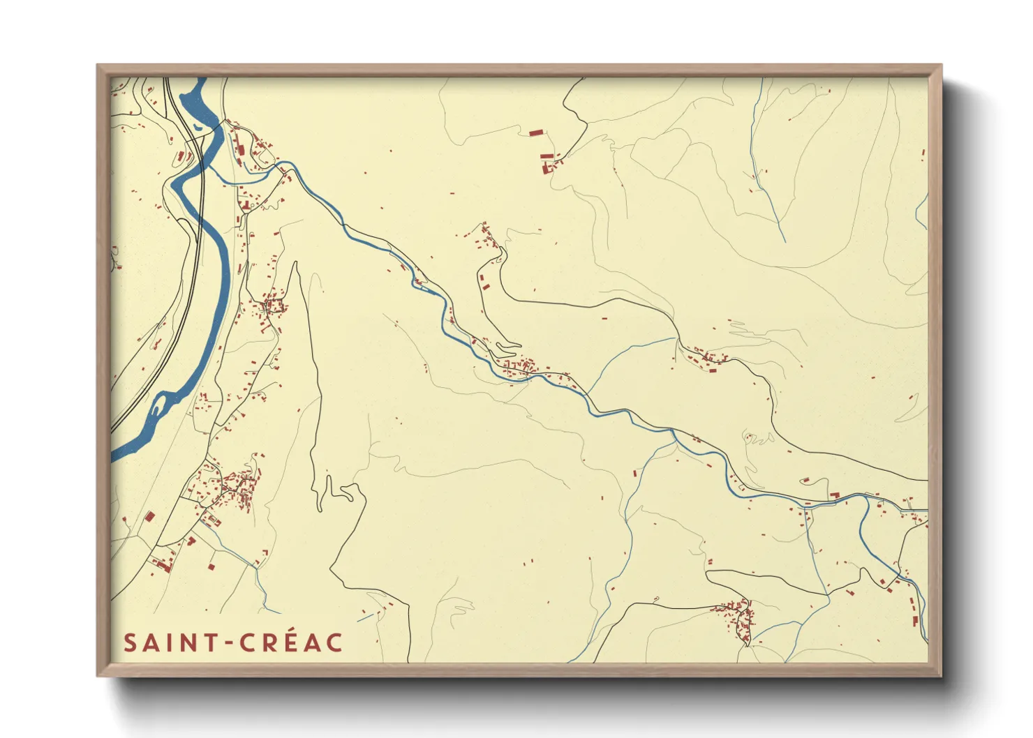 Une affiche de carte sur Saint-Créac