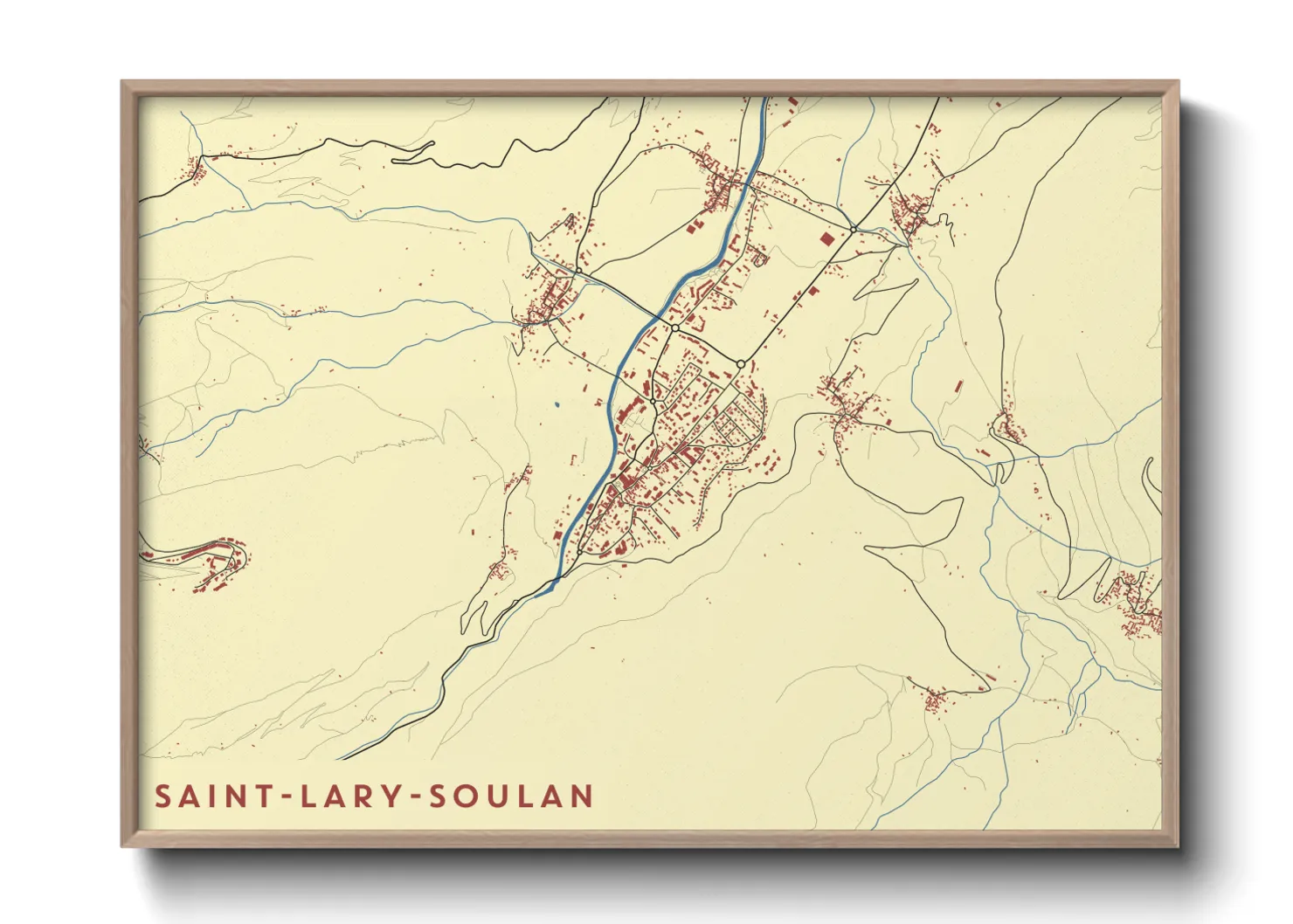 Une affiche de carte sur Saint-Lary-Soulan