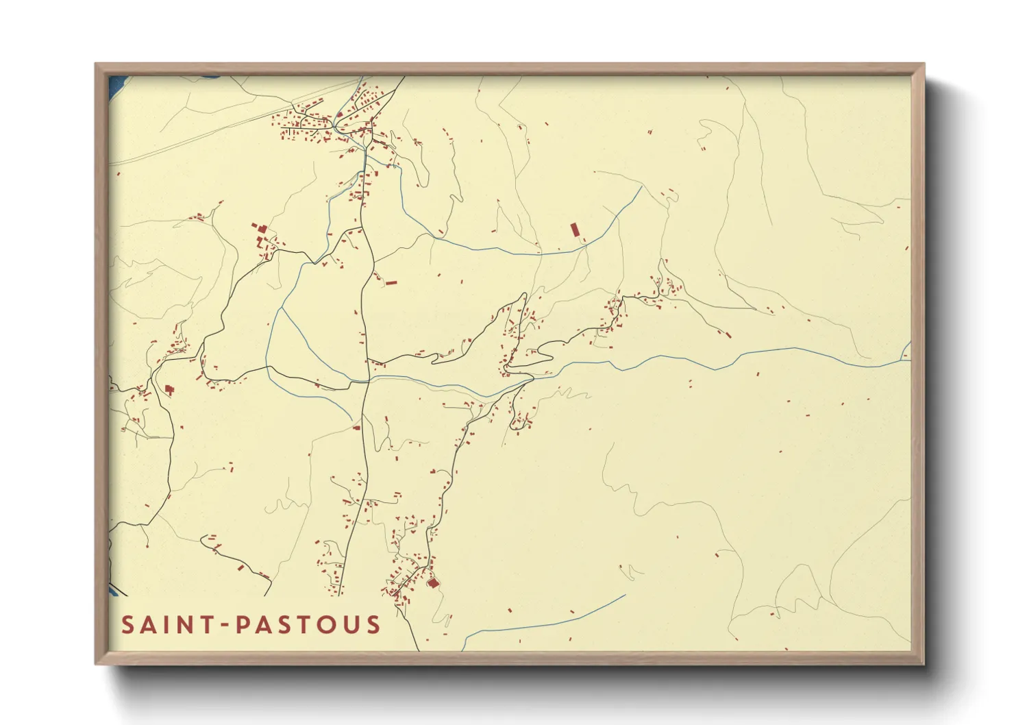 Une affiche de carte sur Saint-Pastous