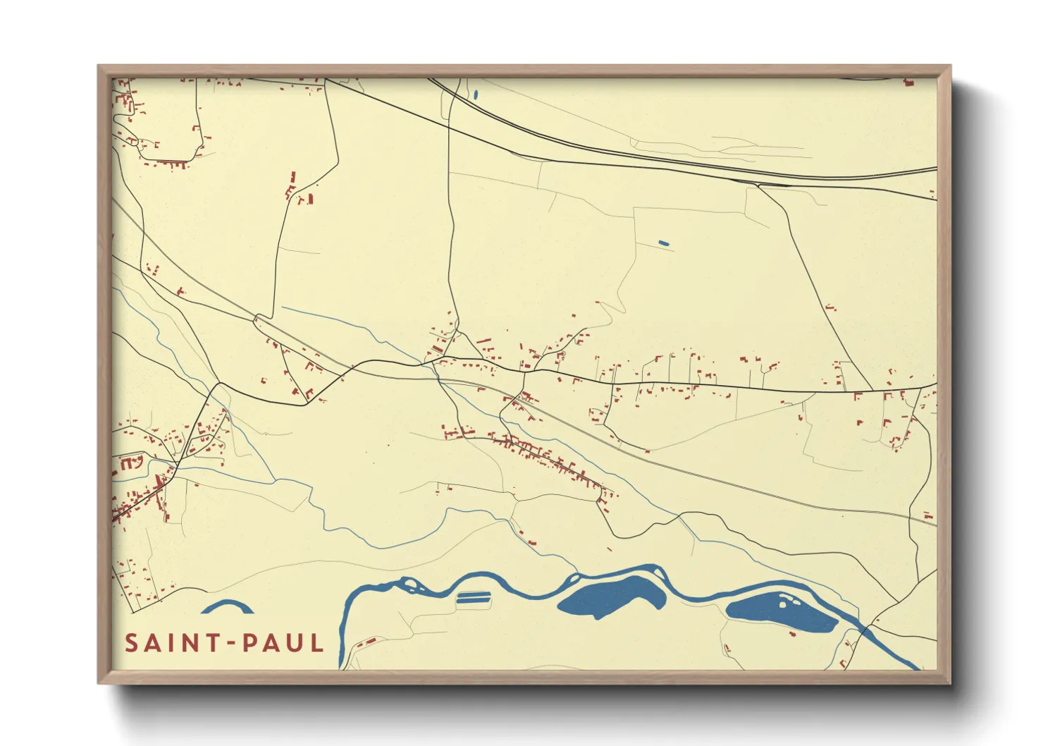 Une affiche de carte sur Saint-Paul
