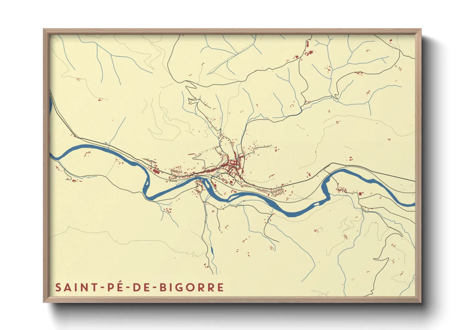 Une affiche de carte sur Saint-Pé-de-Bigorre