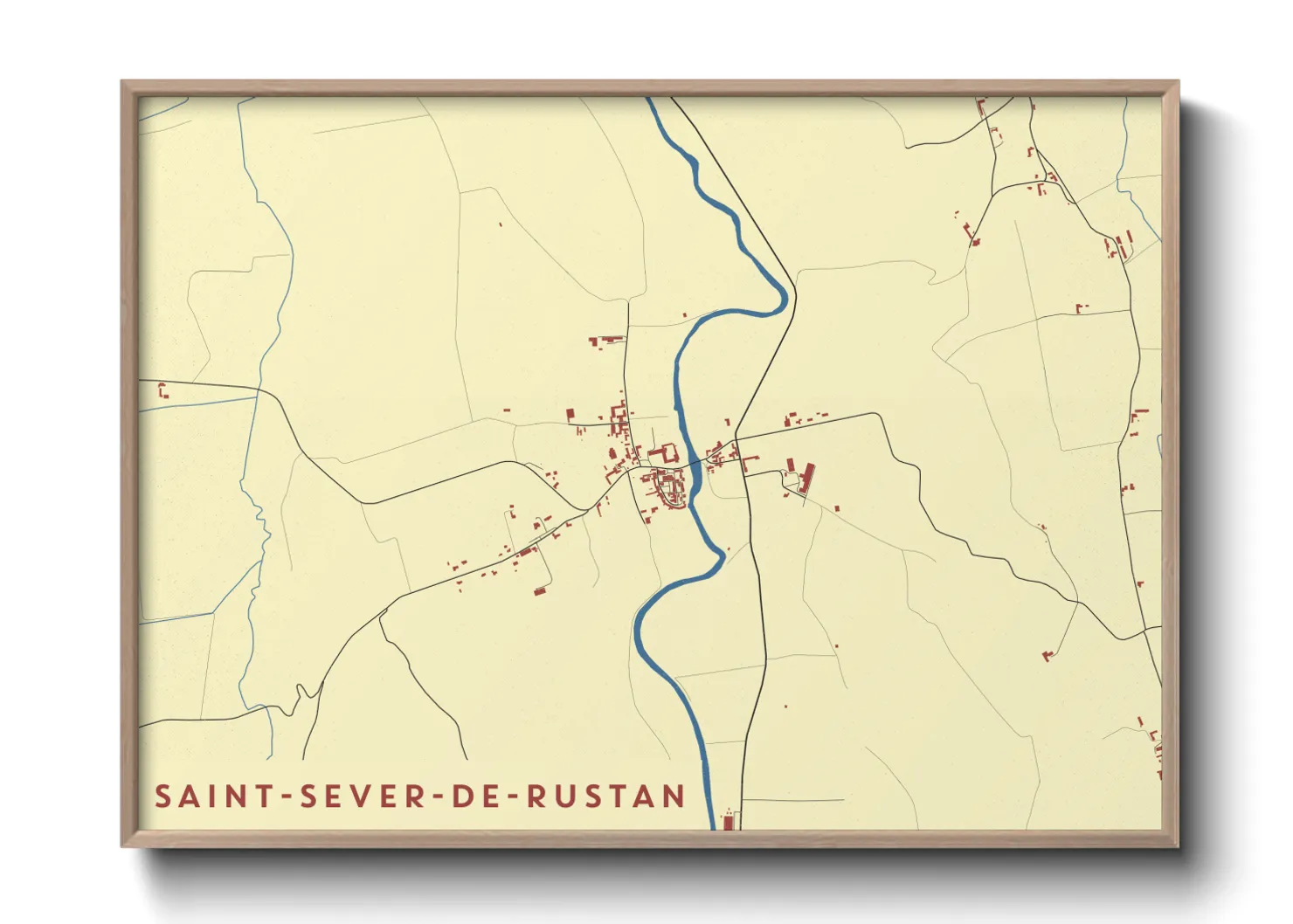 Une affiche de carte sur Saint-Sever-de-Rustan