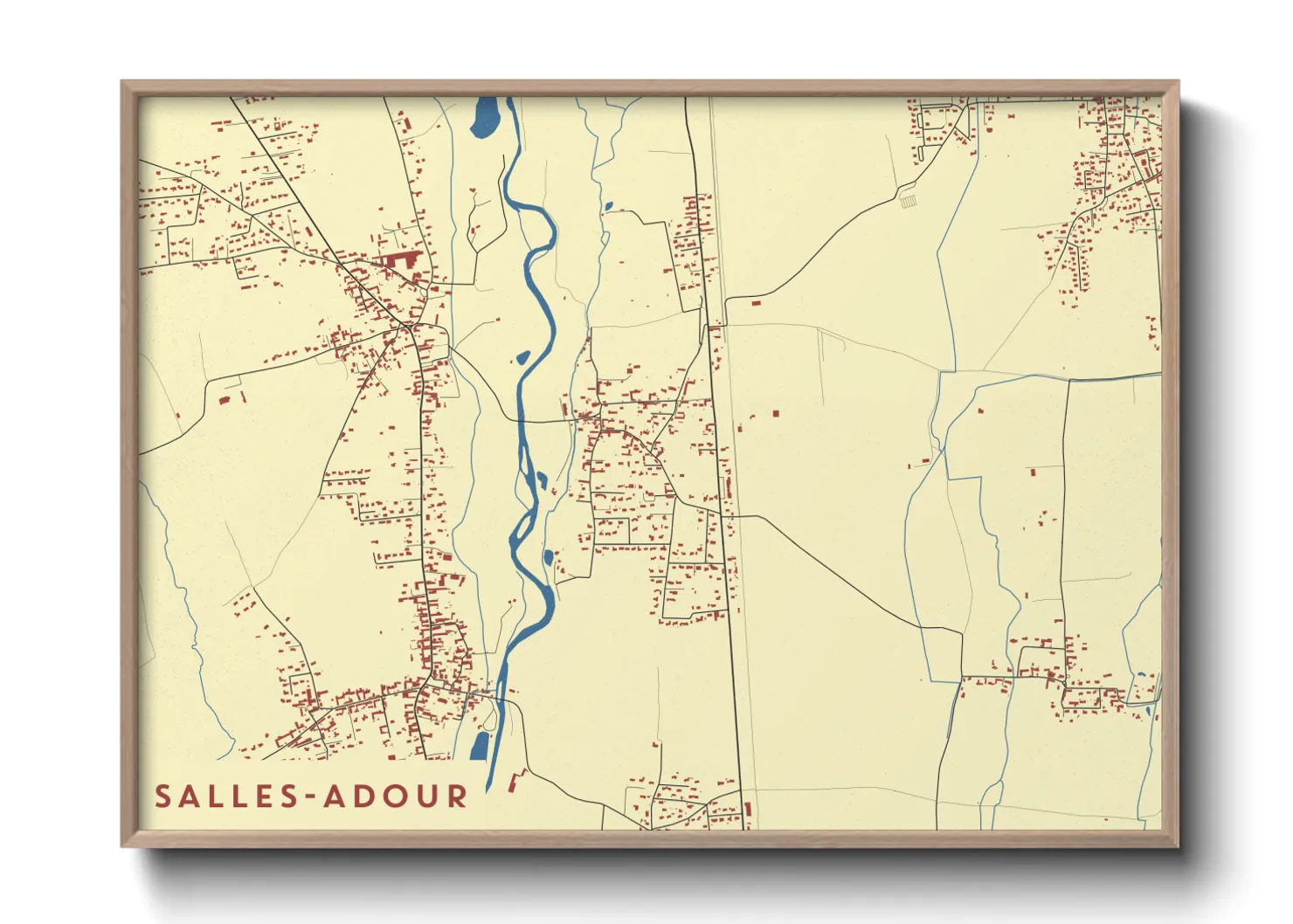 Une affiche de carte sur Salles-Adour