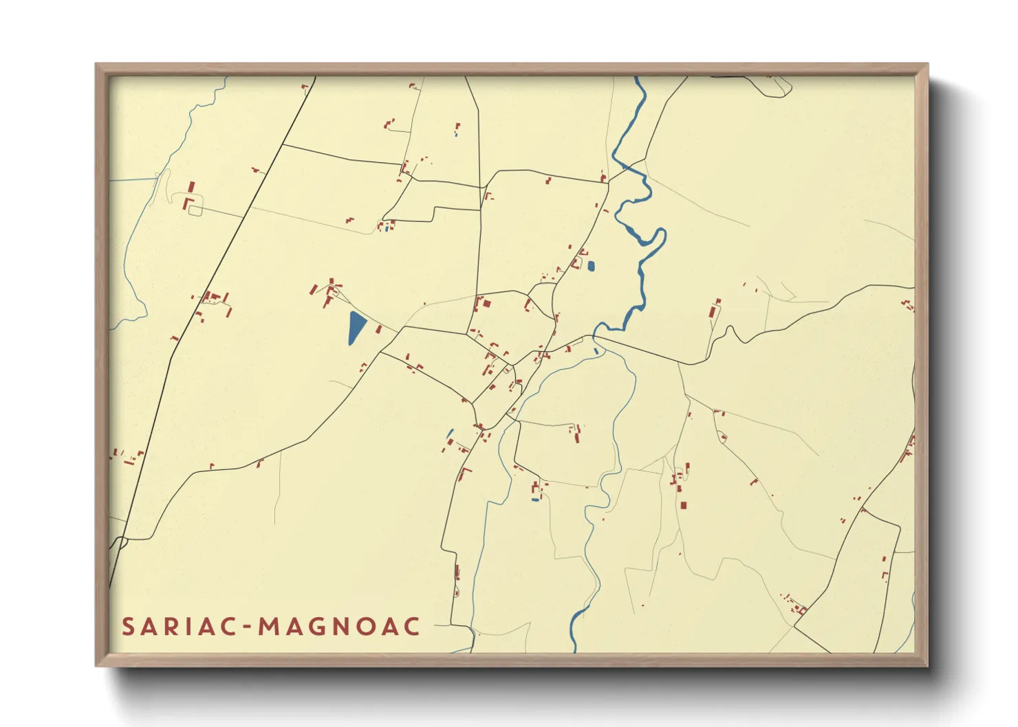 Une affiche de carte sur Sariac-Magnoac