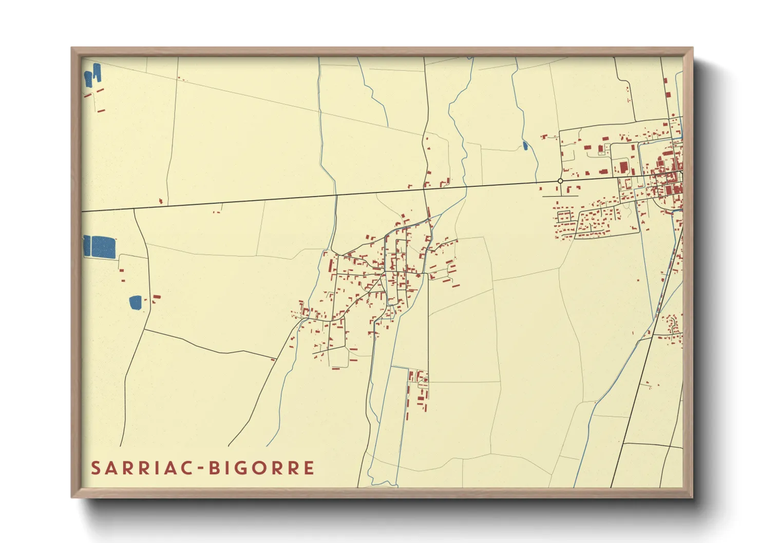 Une affiche de carte sur Sarriac-Bigorre
