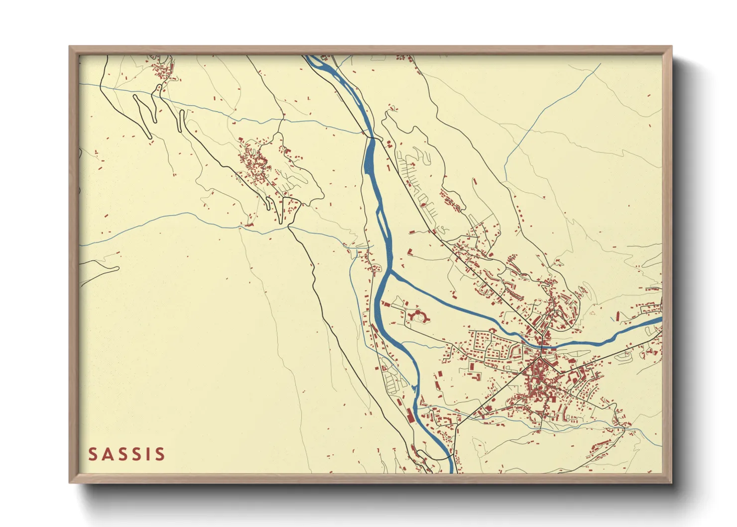 Une affiche de carte sur Sassis