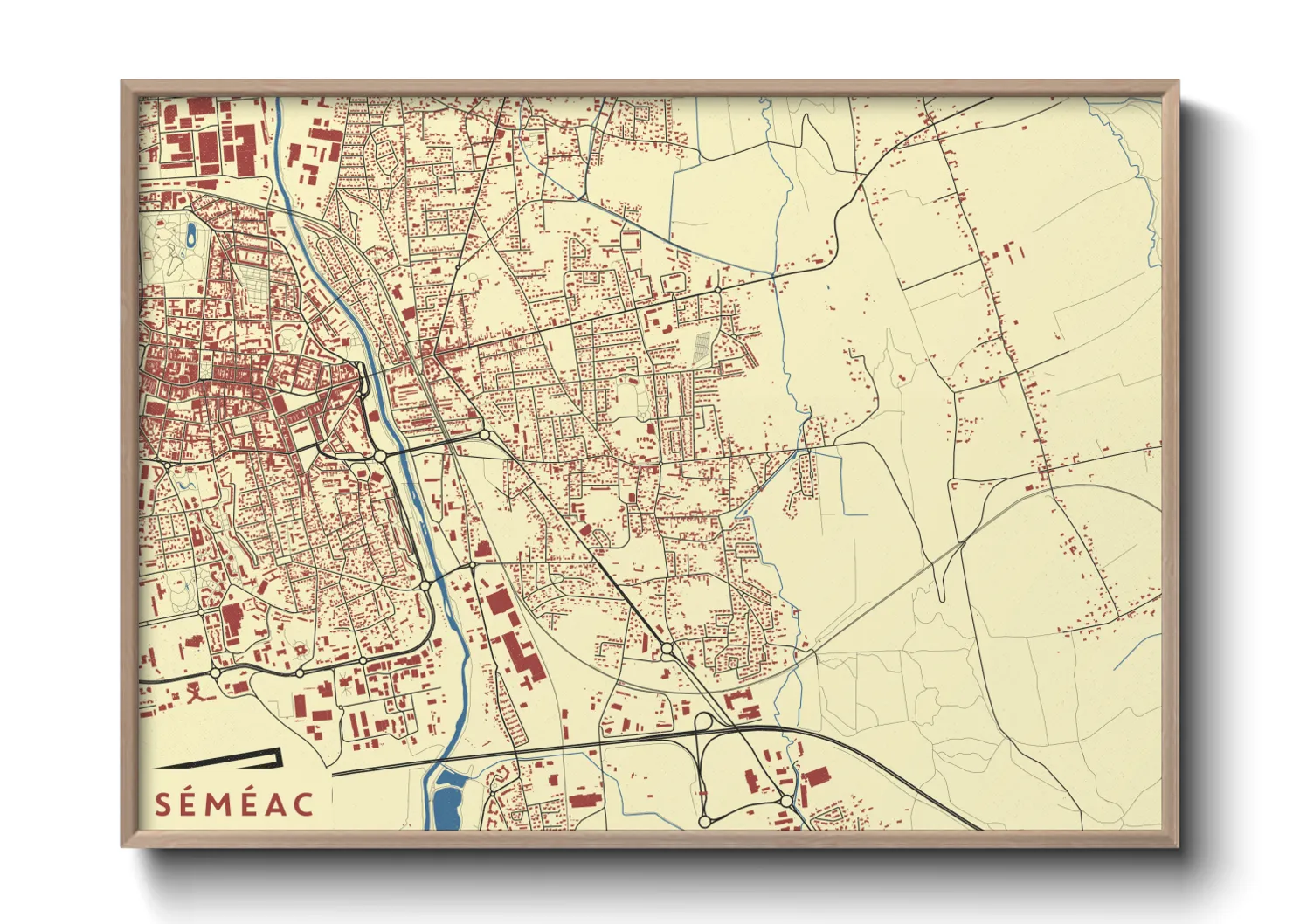 Une affiche de carte sur Séméac
