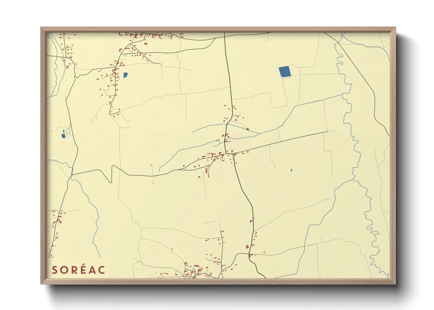 Une affiche de carte sur Soréac