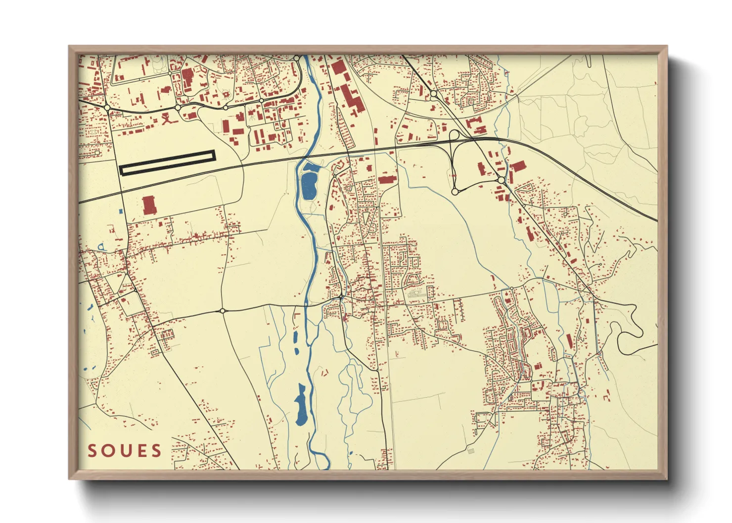 Une affiche de carte sur Soues