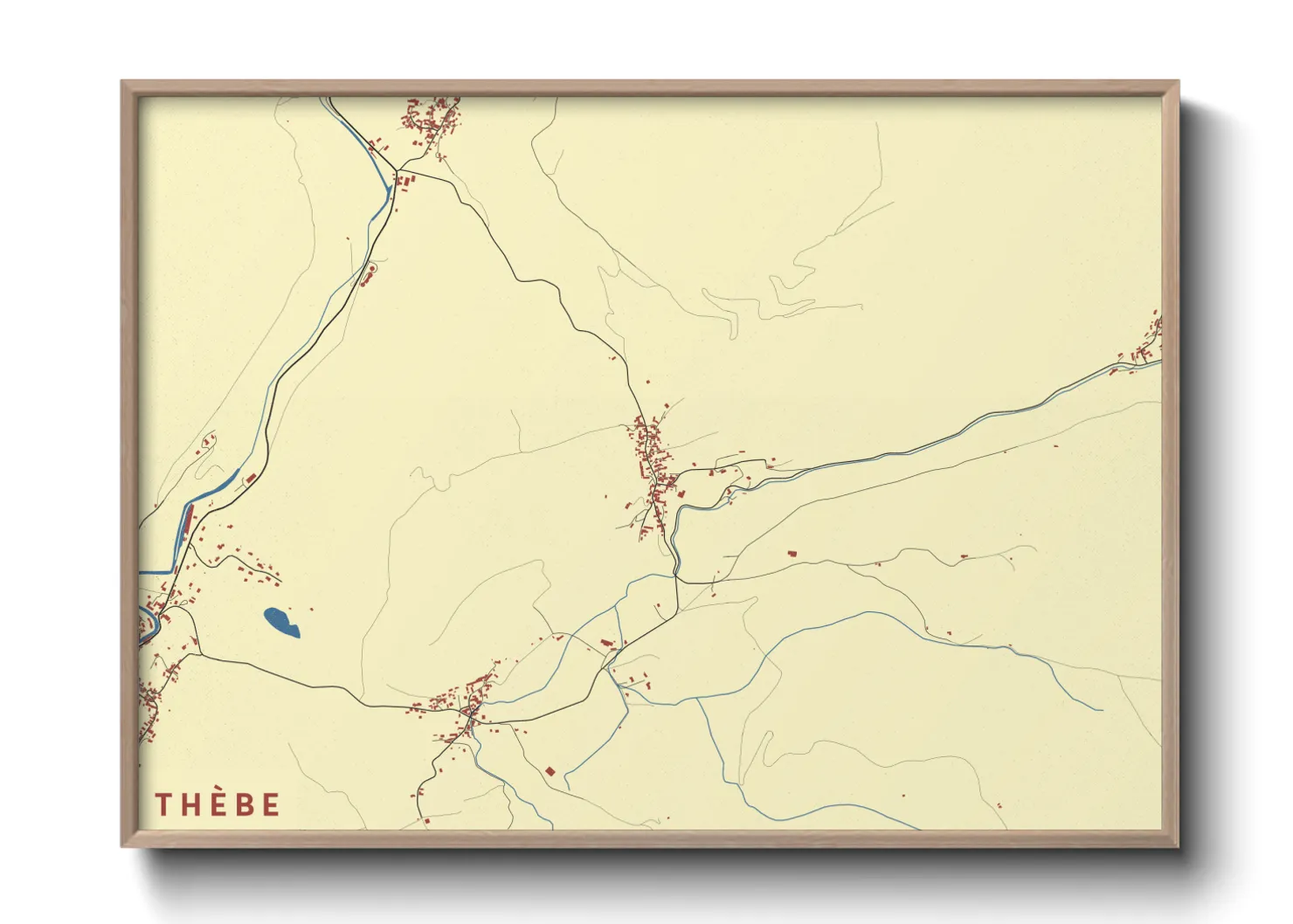 Une affiche de carte sur Thèbe