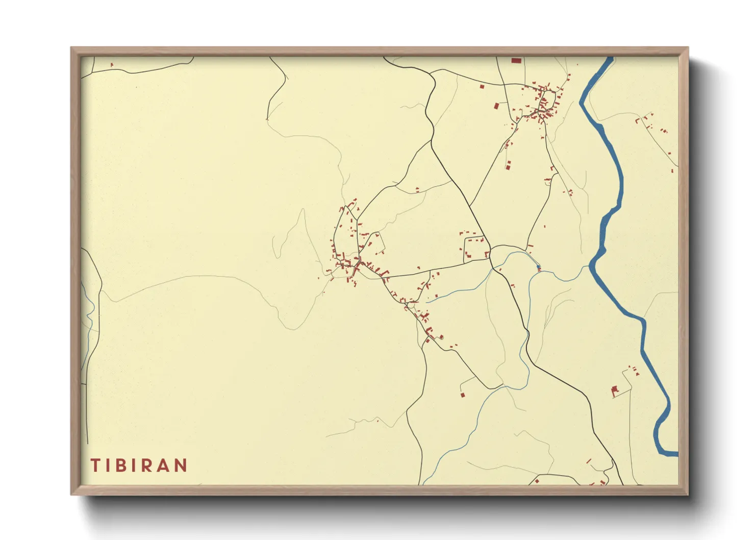 Une affiche de carte sur Tibiran