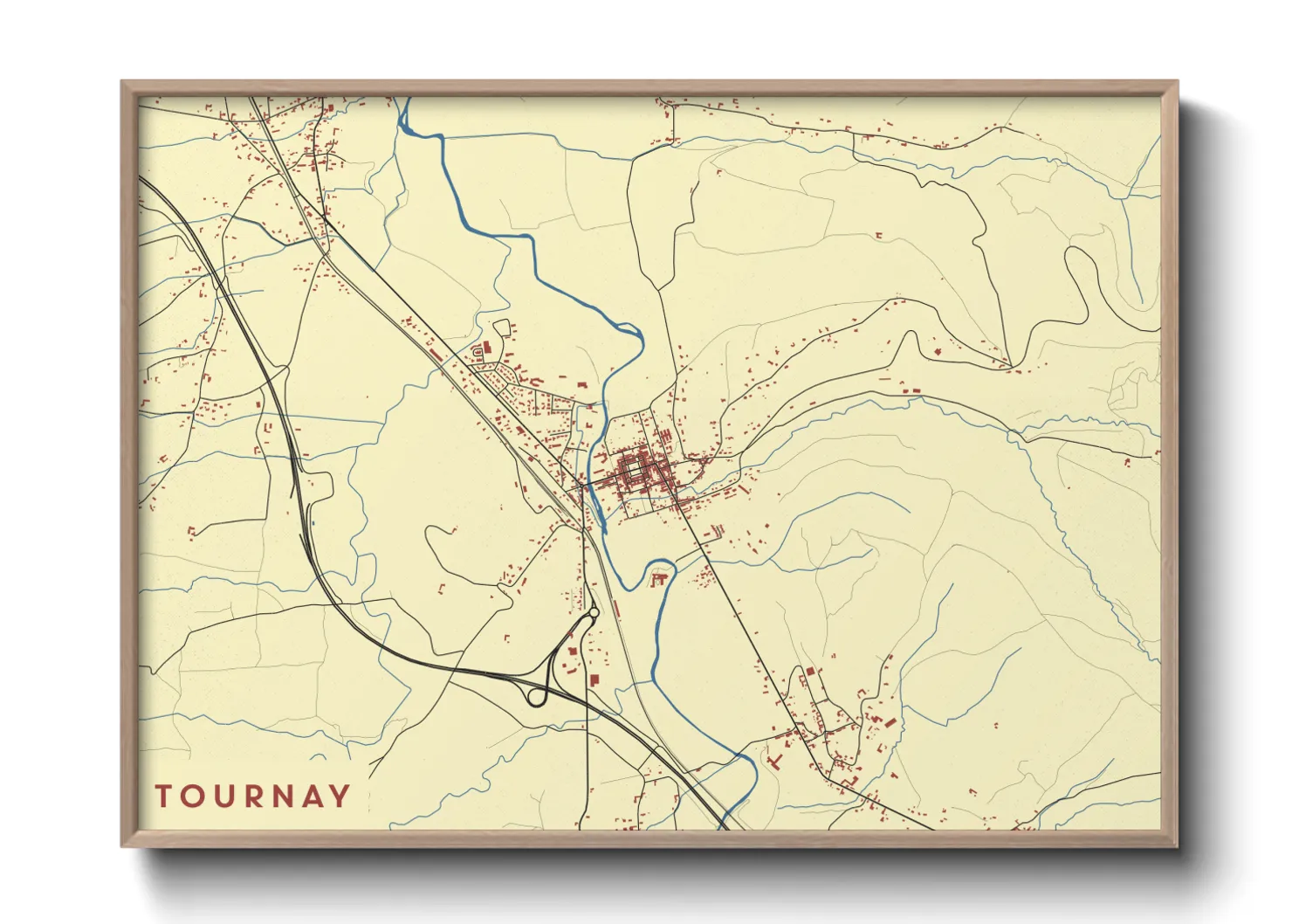Une affiche de carte sur Tournay