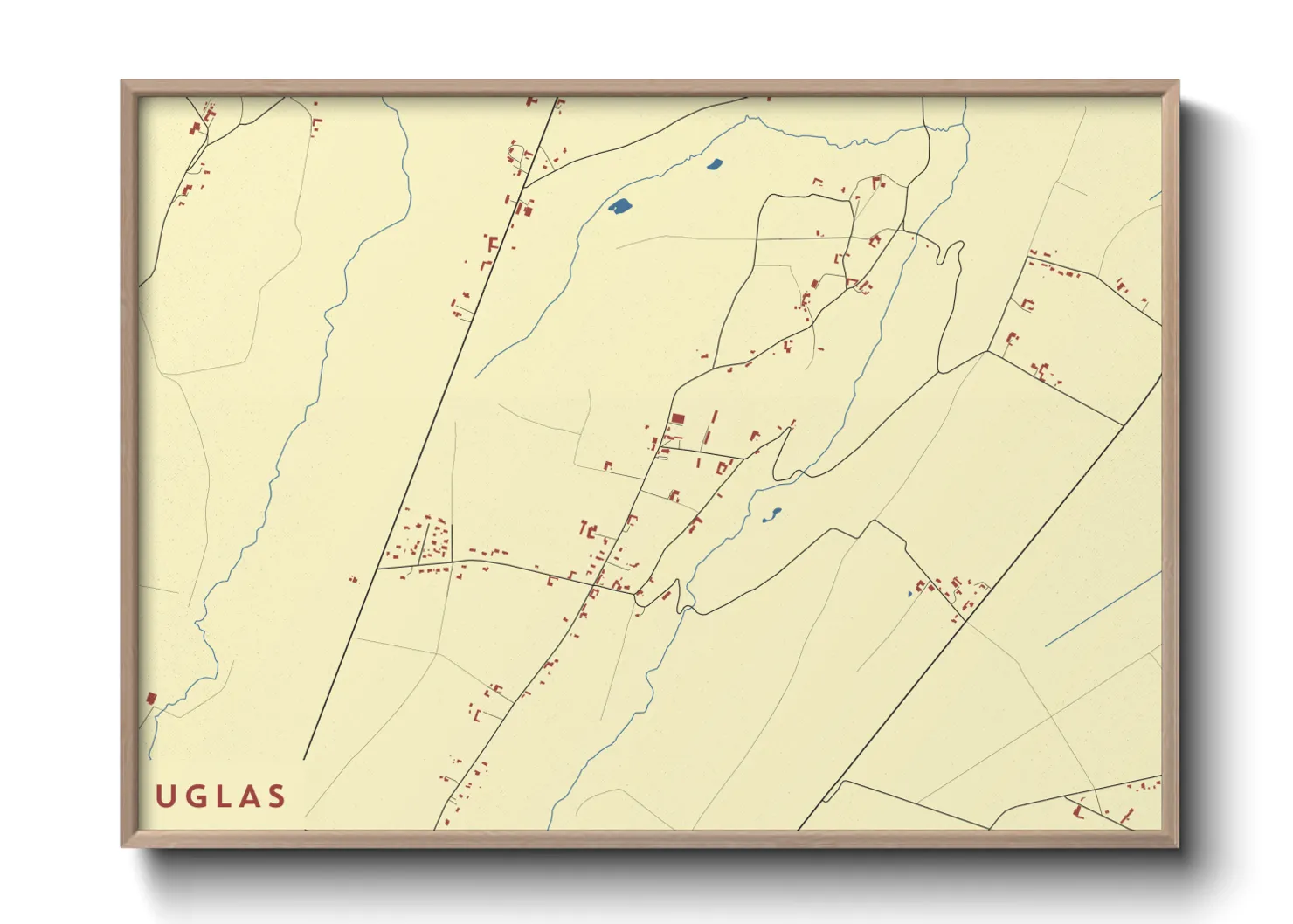 Une affiche de carte sur Uglas