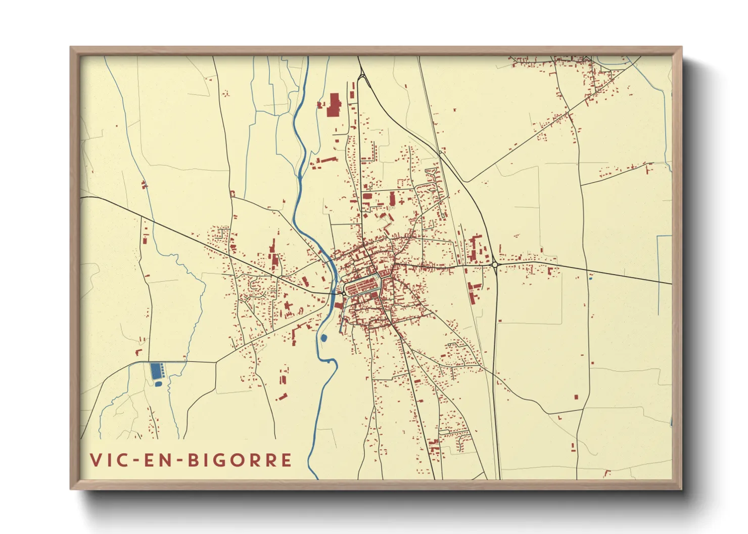Une affiche de carte sur Vic-en-Bigorre