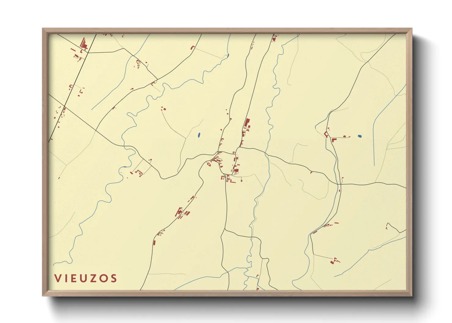 Une affiche de carte sur Vieuzos