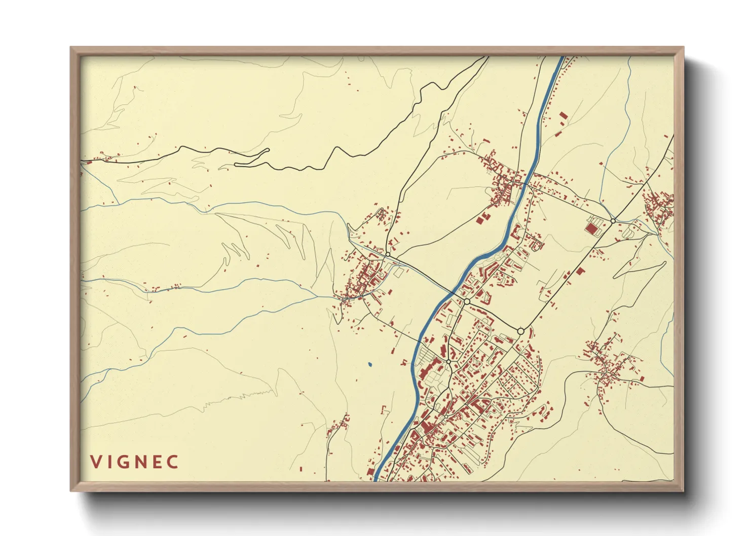 Une affiche de carte sur Vignec