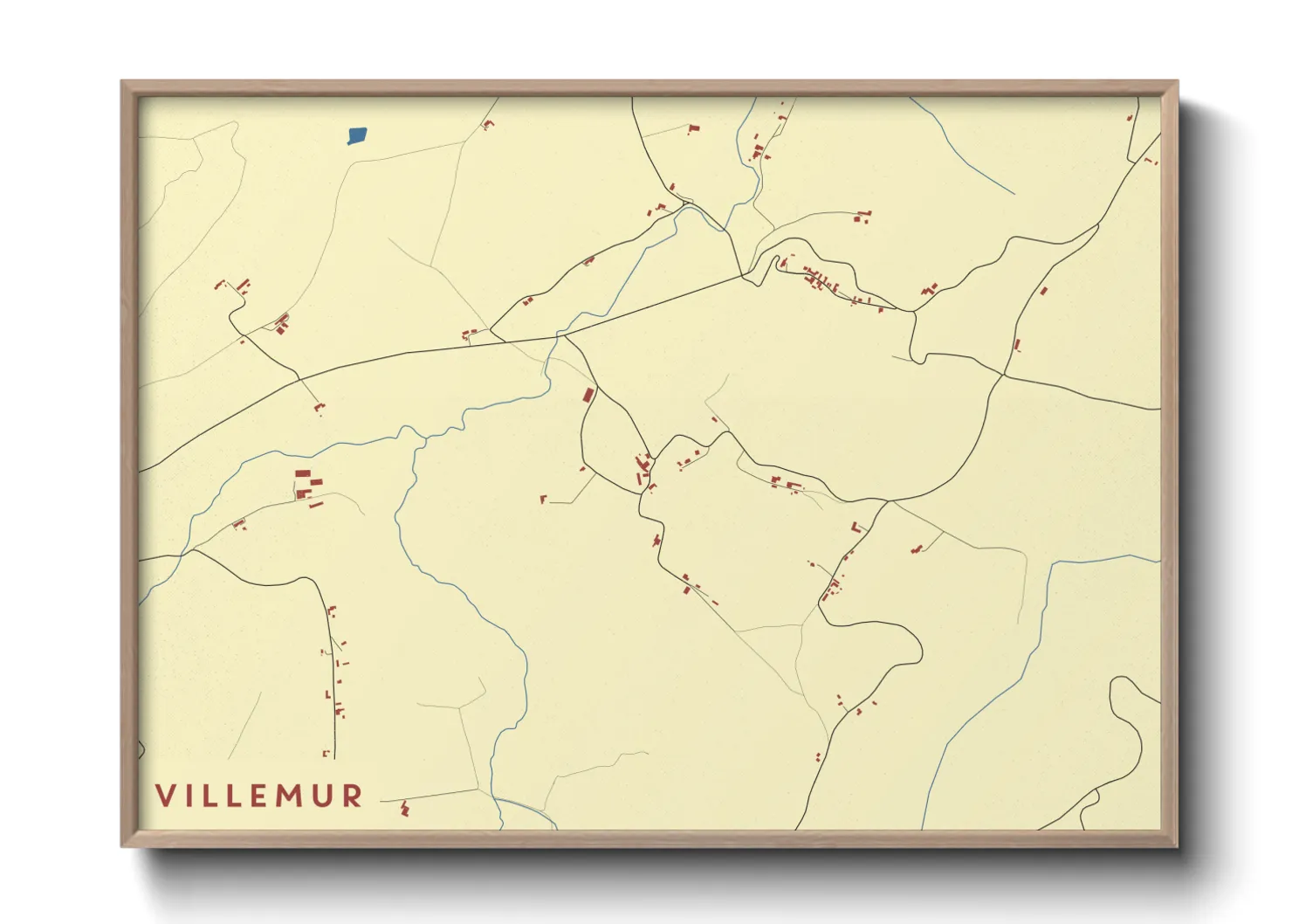 Une affiche de carte sur Villemur