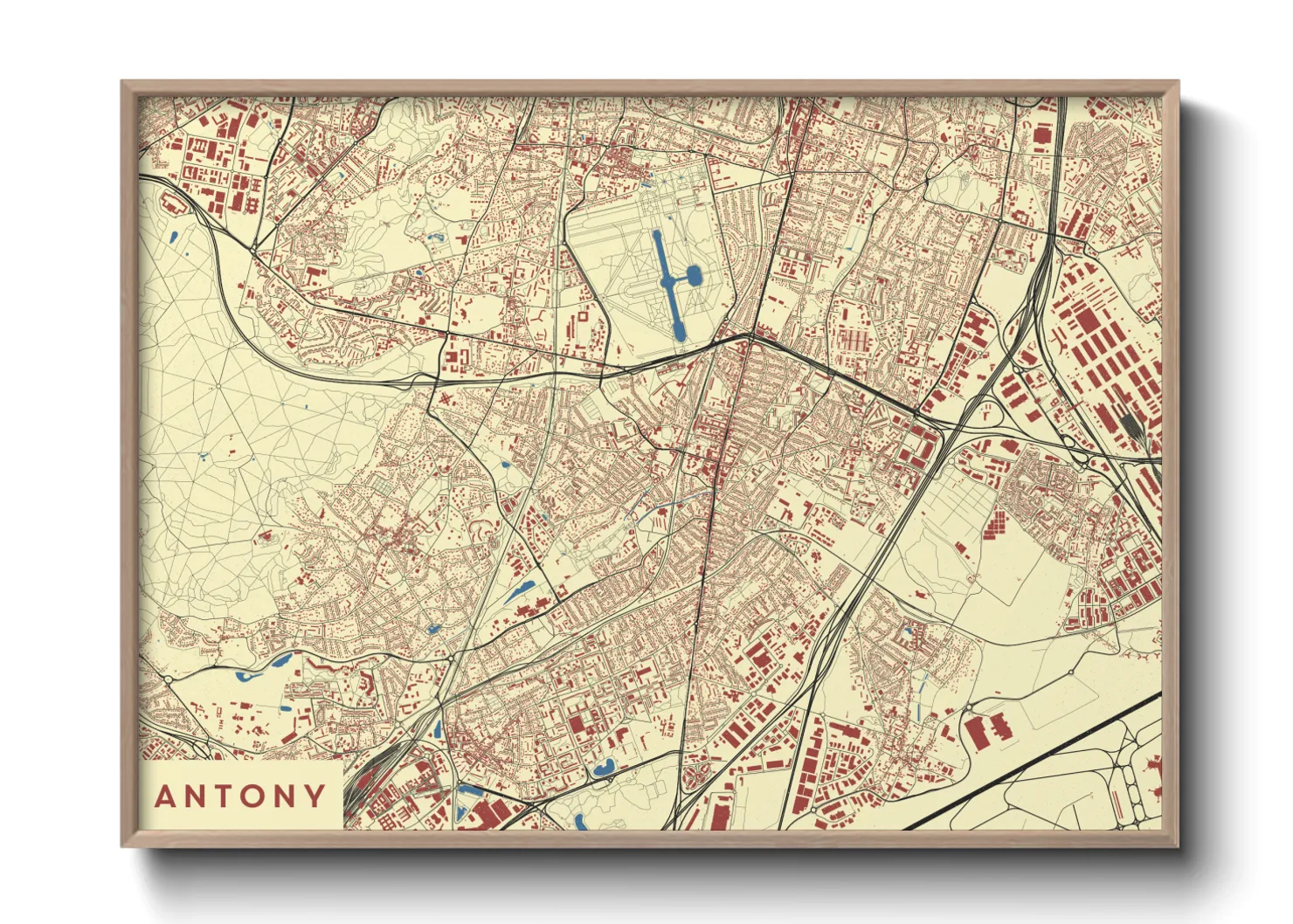 Une affiche de carte sur Antony